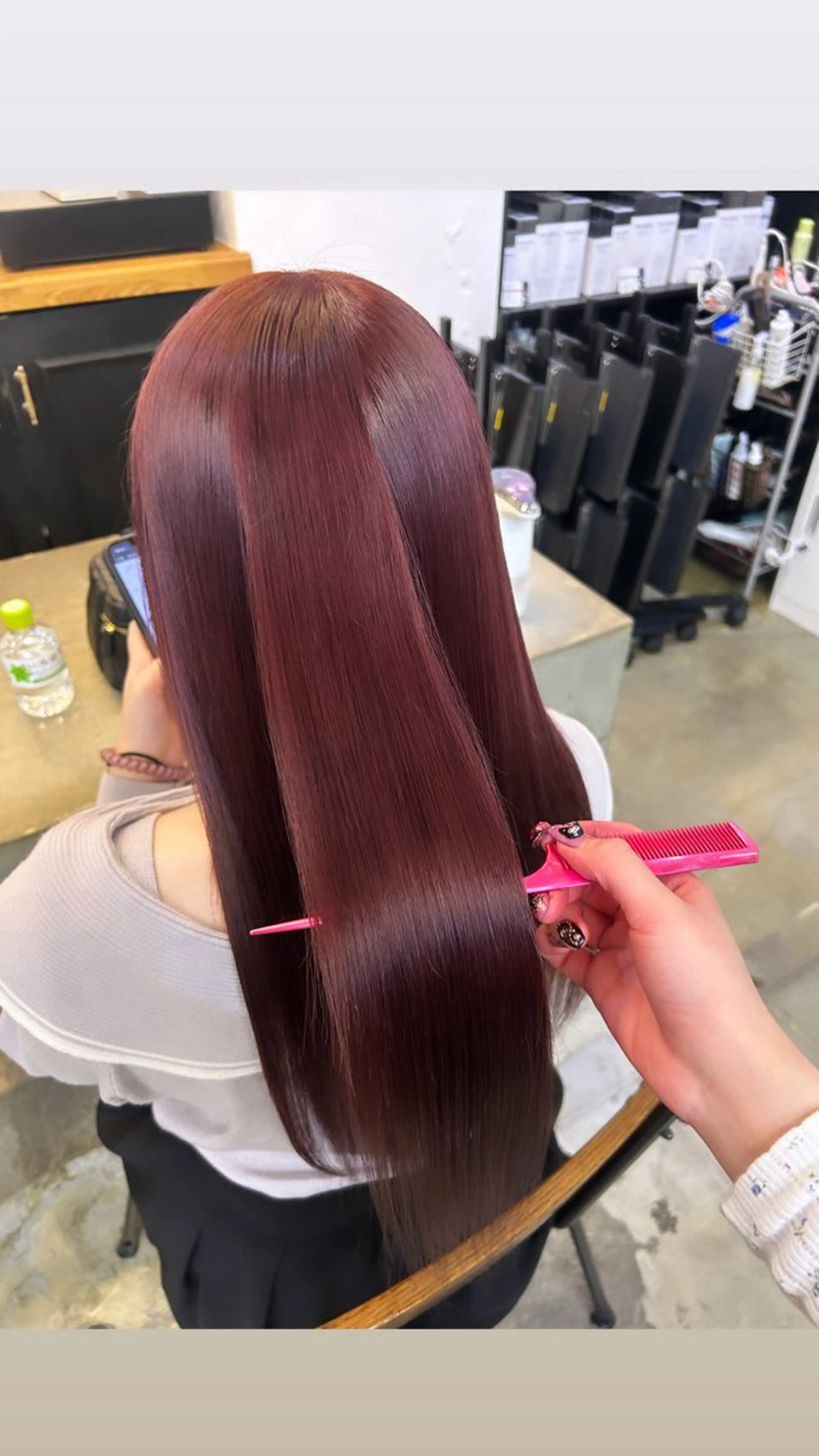 ロング カラー ヘアカラー トリートメント 🌷ラベンダーピンク 顔まわり🌷ねいろのヘアスタイル