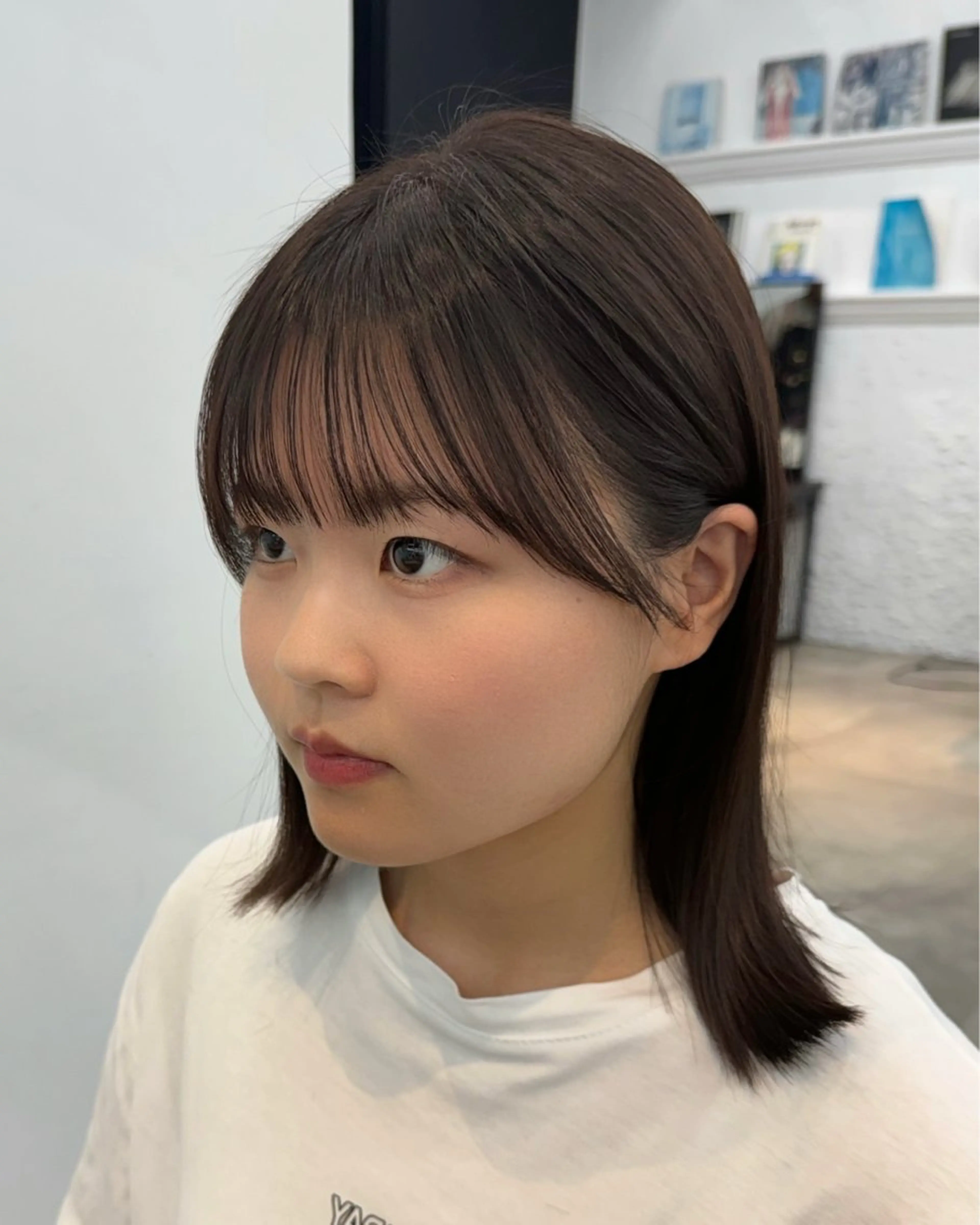 ミディアム カラー ラベンダーカラー 顔周りカット カット ヘアカラー トリートメント レイヤー🩰顔まわり /透明感/kanaのヘアスタイル