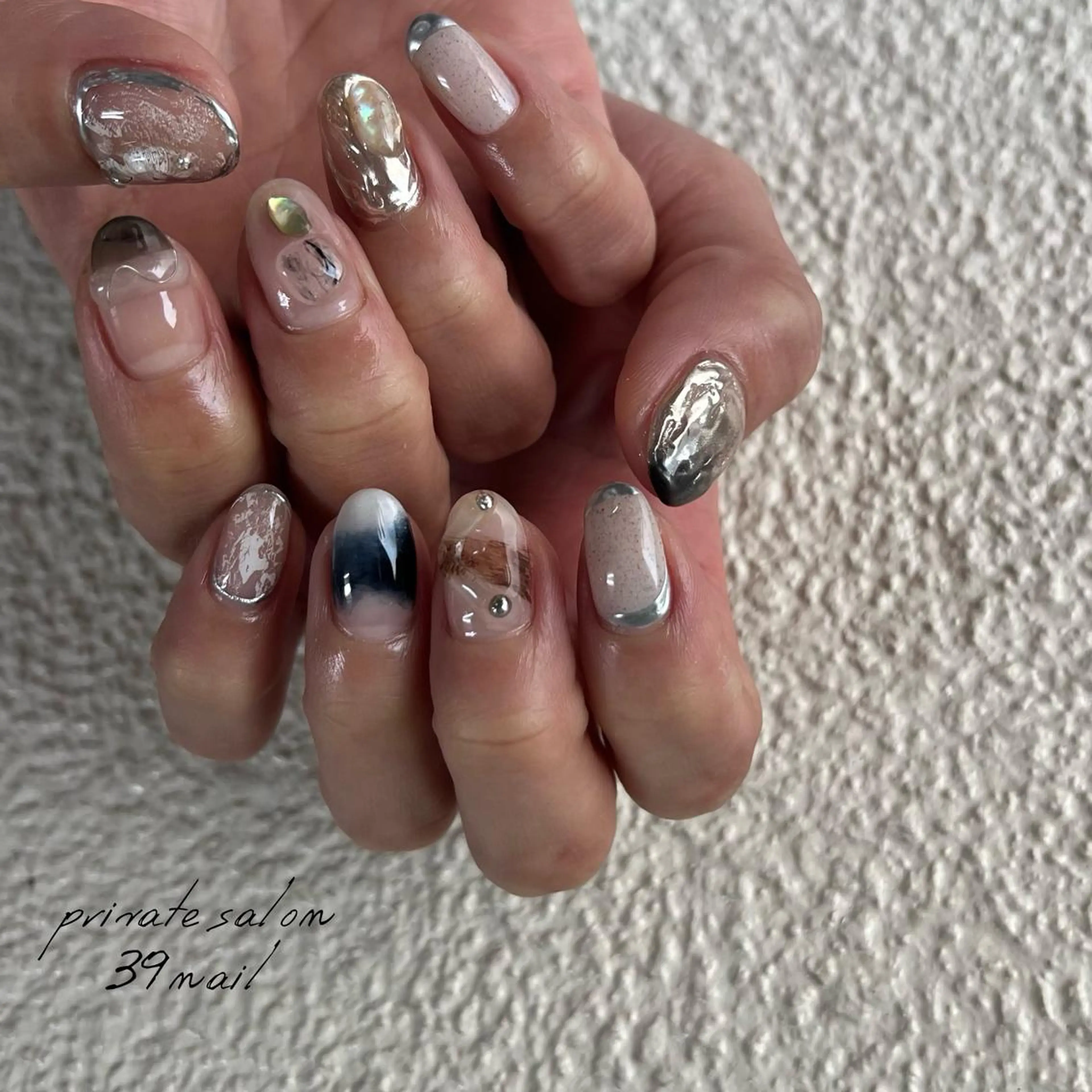 ミディアム ネイル ハンドネイル 京橋 【39nail】のネイルデザイン
