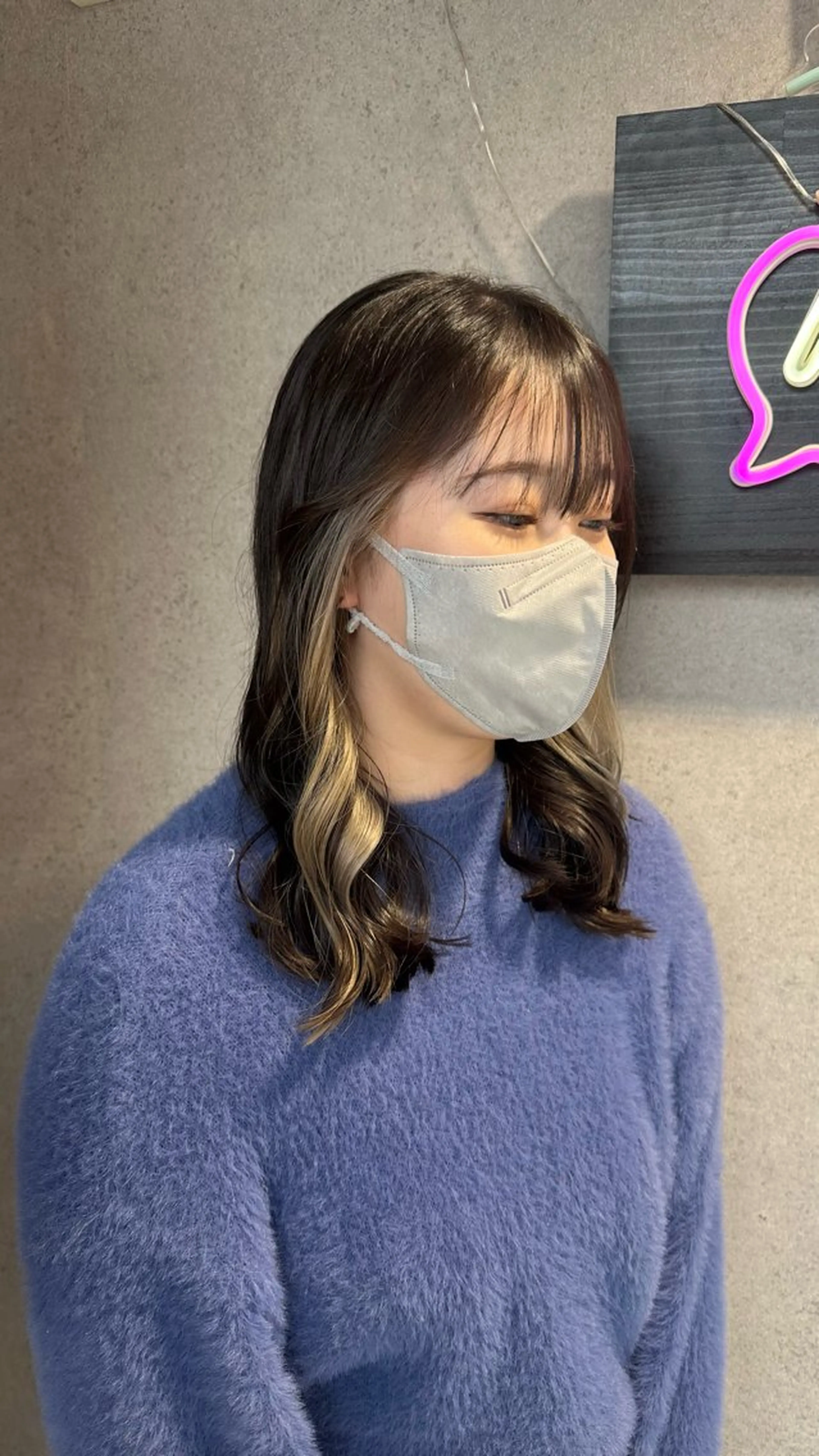 セミロング 縮毛矯正／ダブル カラー／はづき☘️のヘアスタイル