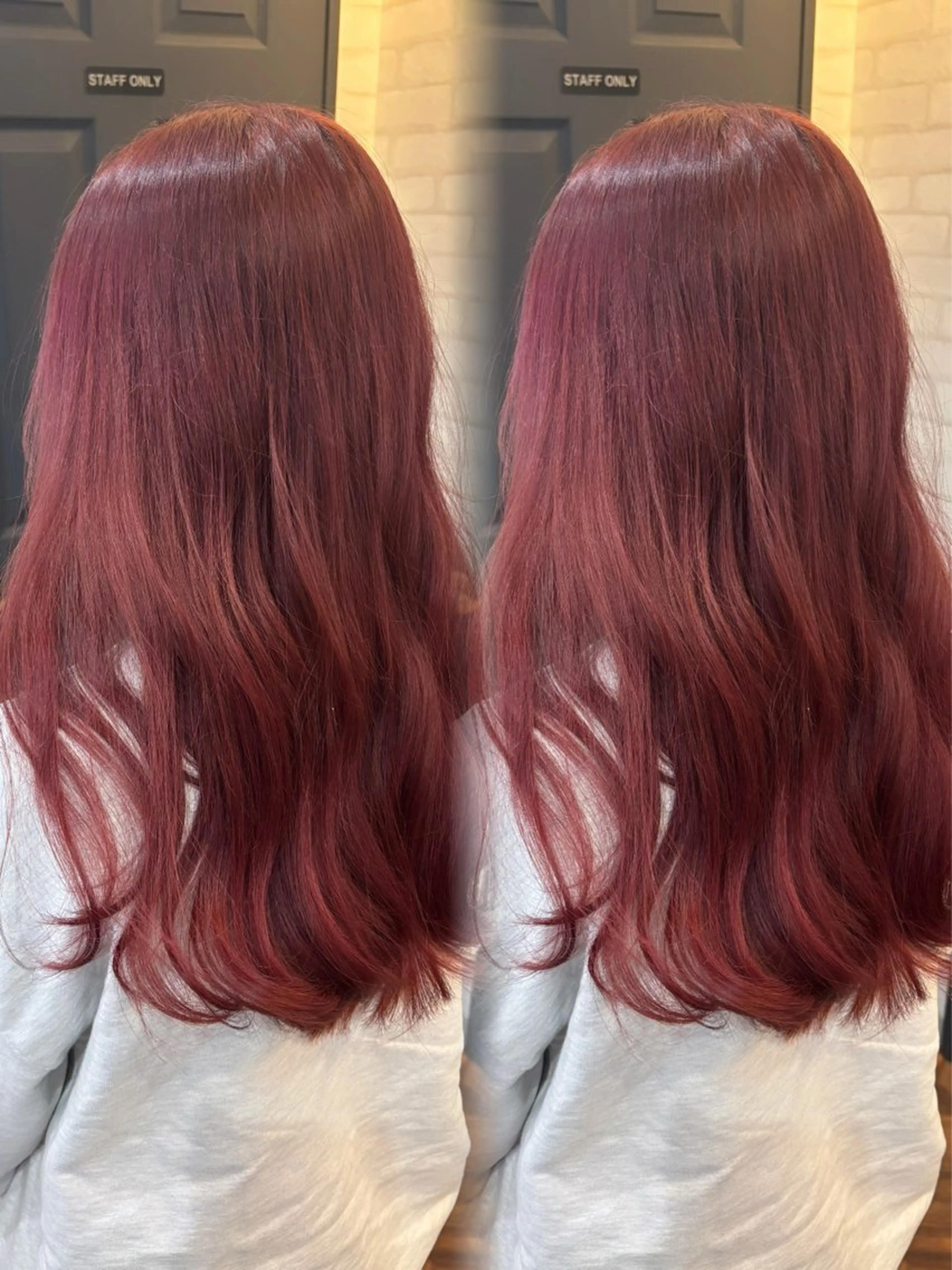 セミロング カラー ブリーチ ピンクカラー ヨシンモリ カット ヘアカラー トリートメント 詩乃🎀ピンク 暖色系🫧レイヤーのヘアスタイル
