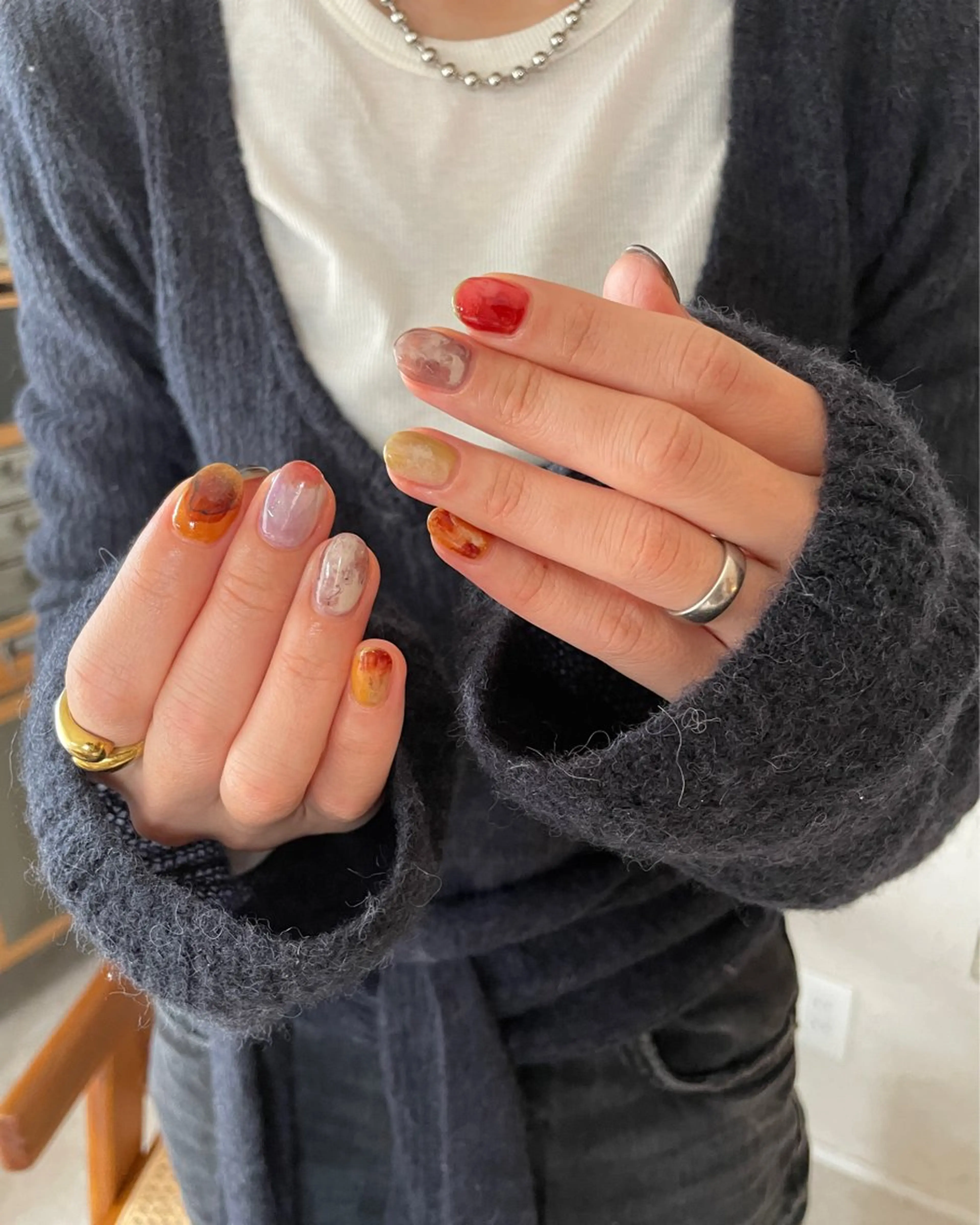 ネイル 持ち込み ニュアンスネイル ハンドネイル "achoe" コエ HARUNAのネイルデザイン