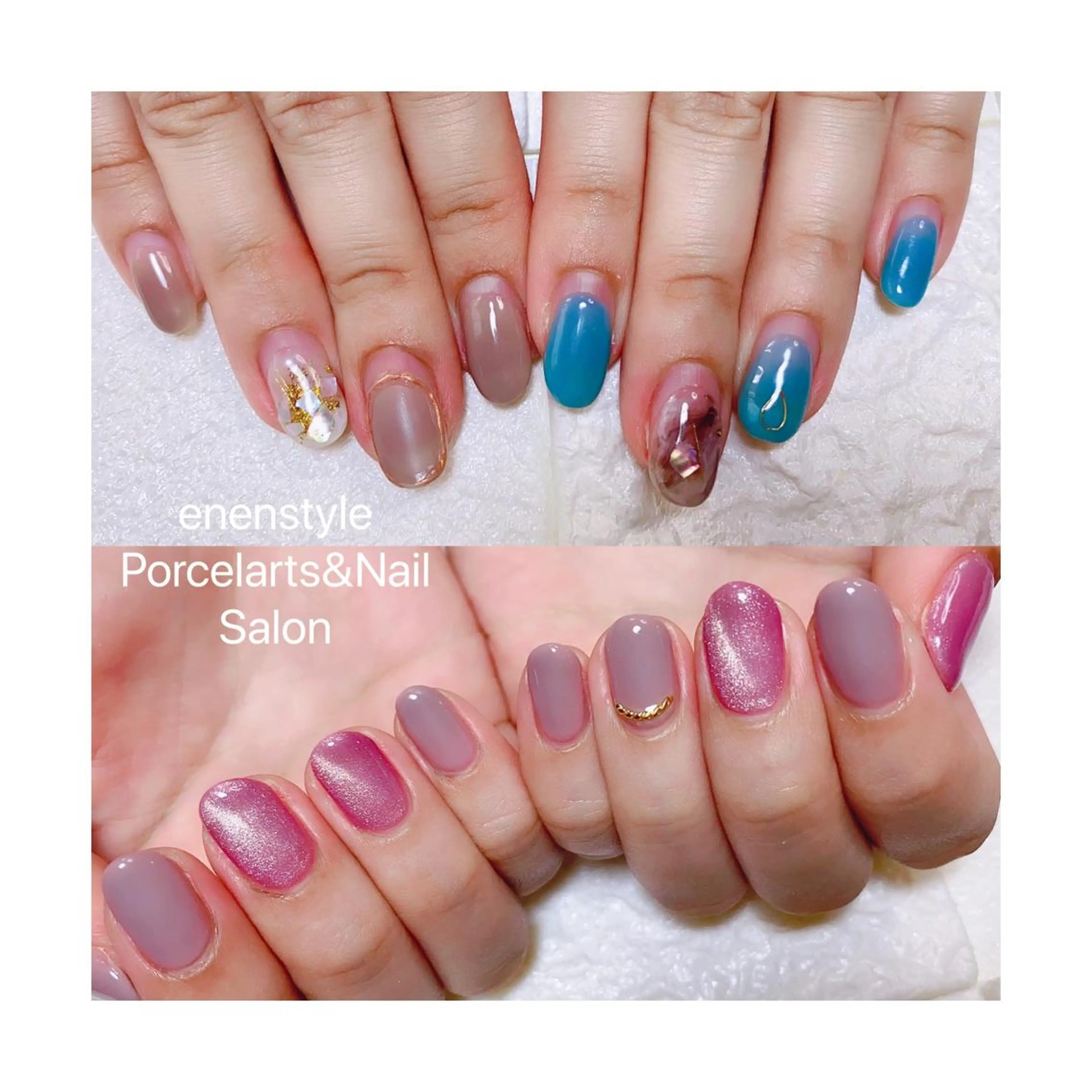 ショート ネイル ハンドネイル 👑enen style👑のネイルデザイン