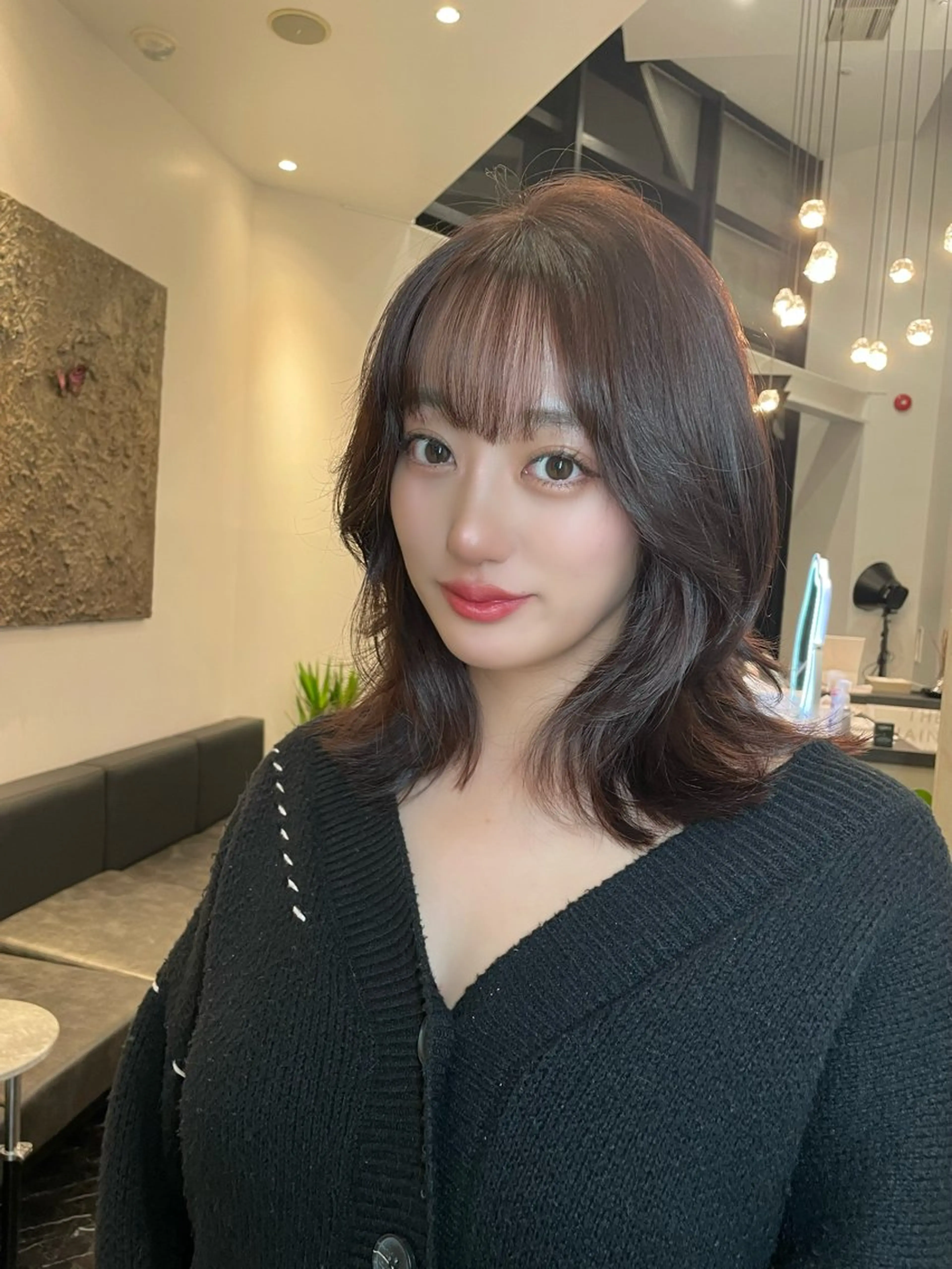 ミディアム カット ヘアカラー 韓国✖️網紅🖤 パーマYURIYAのヘアスタイル