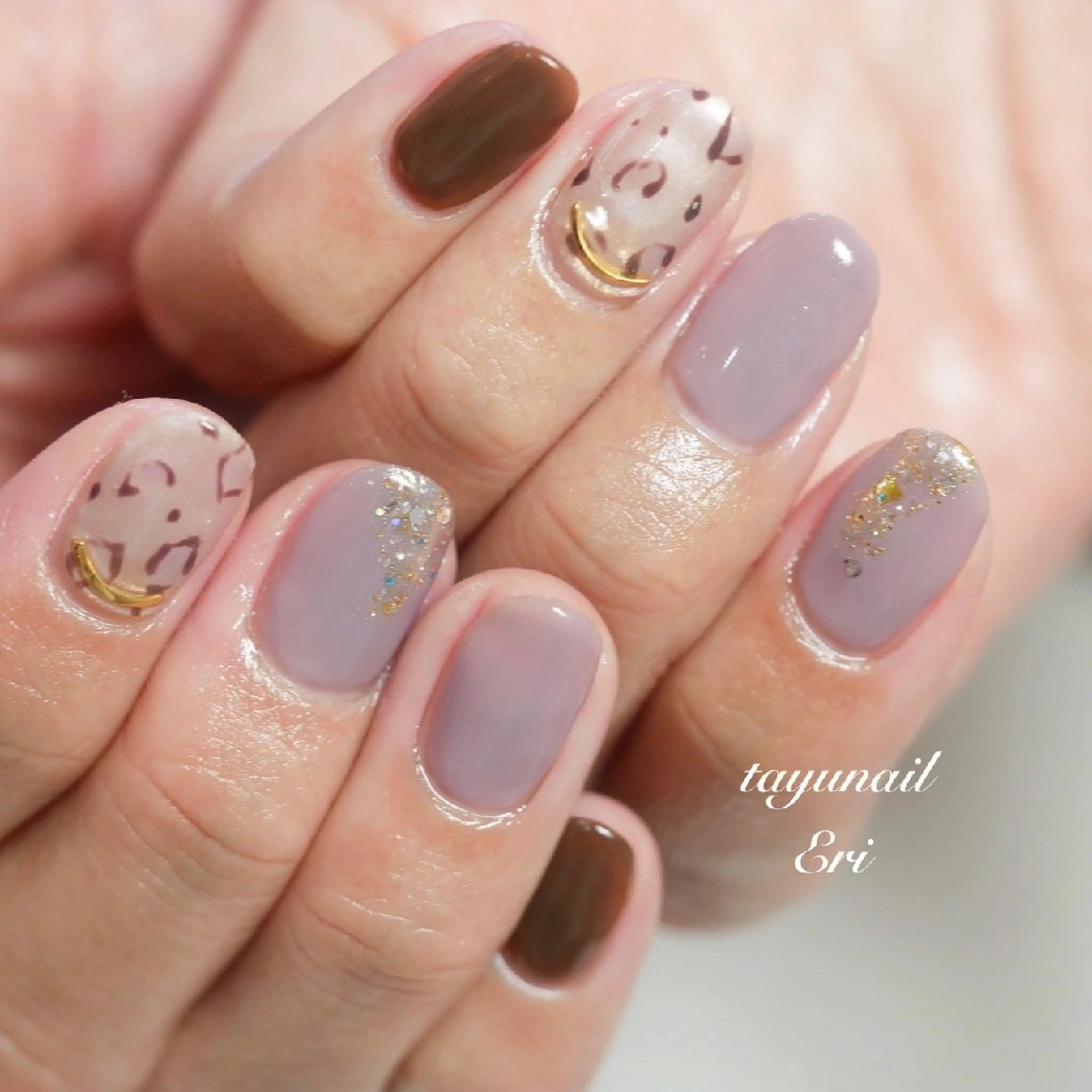 ネイル アニマル柄 ジェルネイル パラジェル 春ネイル ネイルサロン 【たゆnail】のネイルデザイン