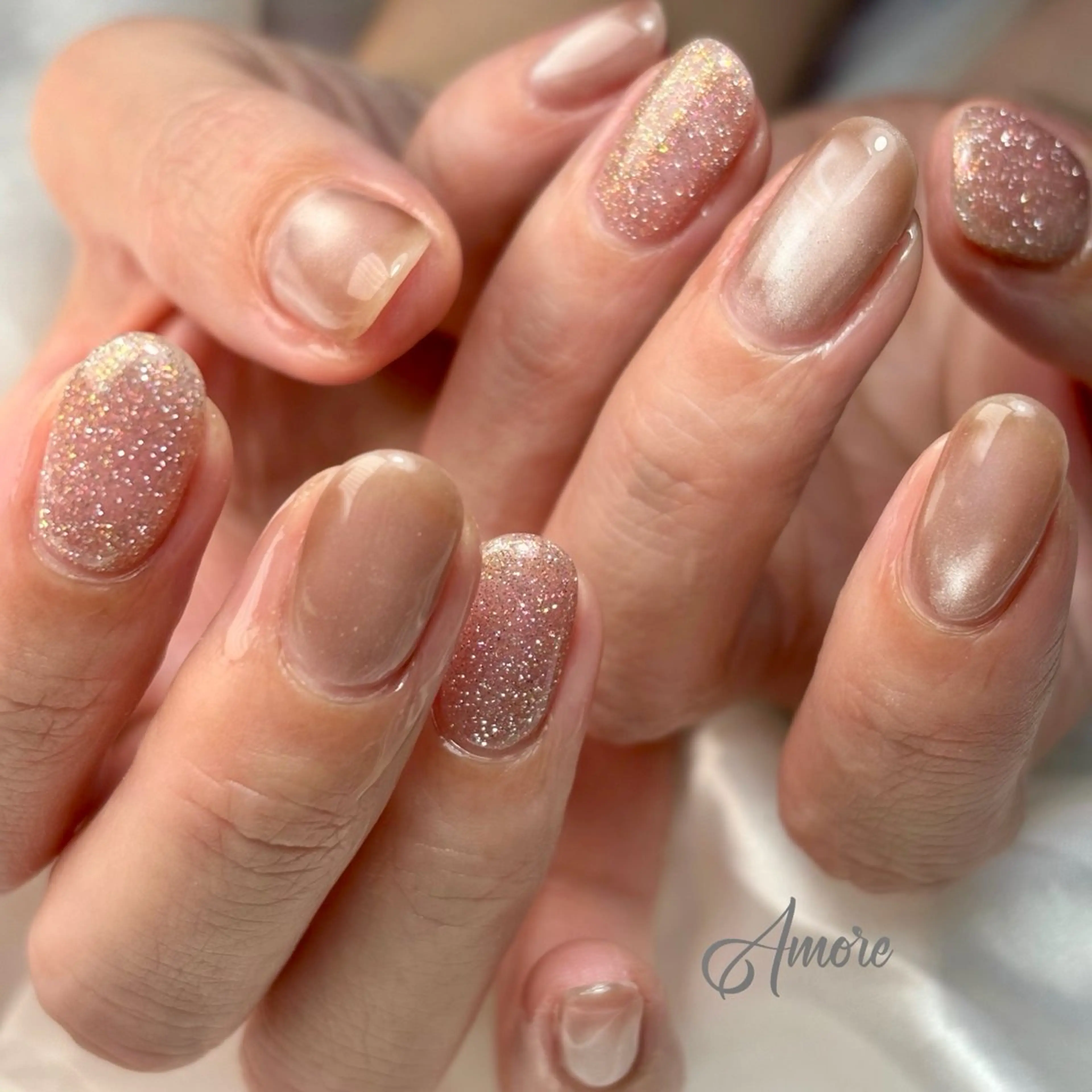 ネイル ジェルネイル キラキラネイル 韓国ネイル マグネットネイル パラジェル You kyehwaのネイルデザイン