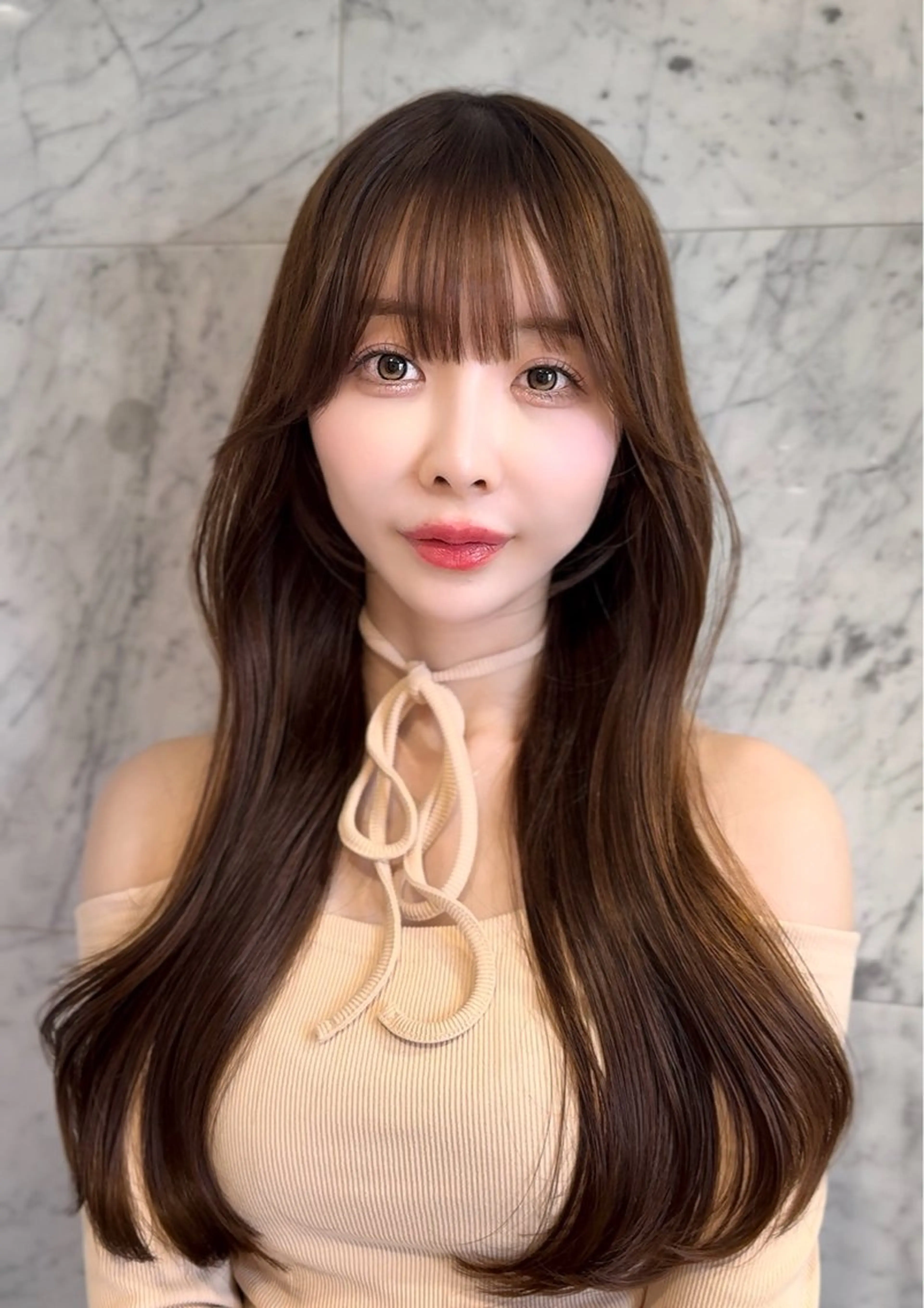 ロング ヘアカラー トリートメント WATARU/ 韓国風巻き髪のヘアスタイル