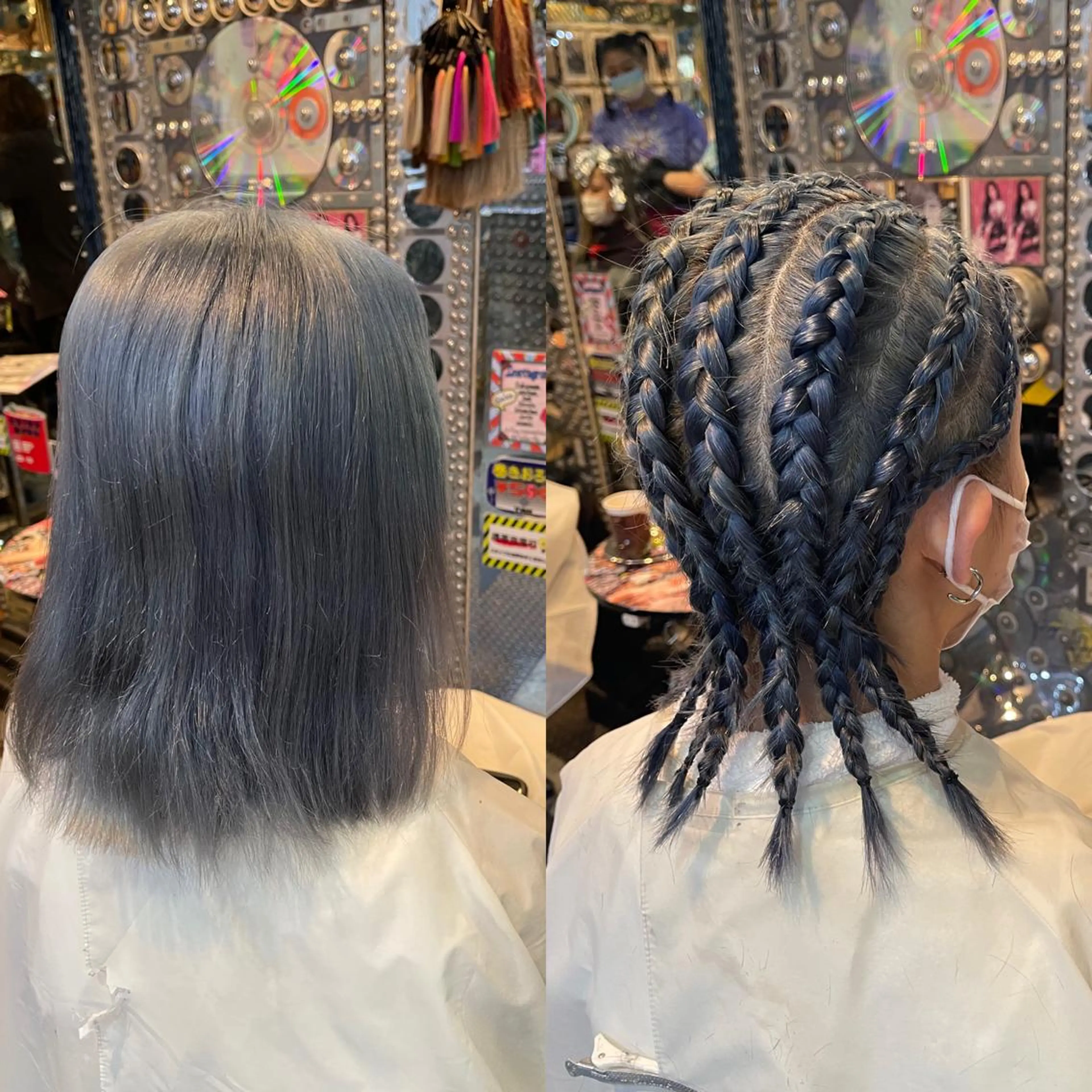 ロング カラー ヘアアレンジ 🌈派手髪エクステ ブレイズ🌈ひろとのヘアスタイル