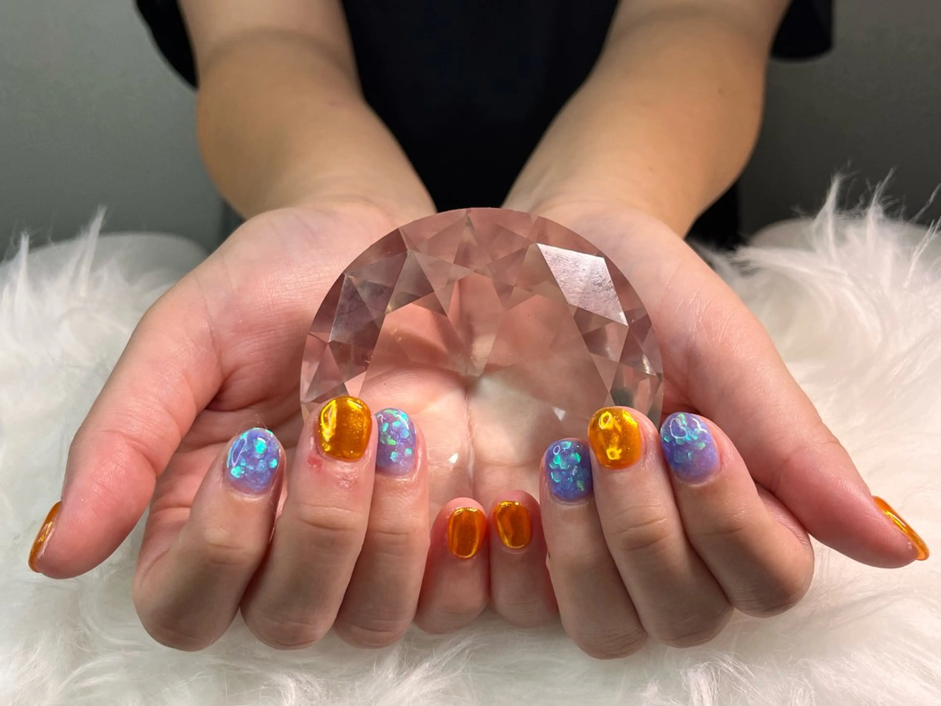 ネイル マグネットネイル ニュアンスネイル ワンカラーネイル シンプルネイル 夏ネイル プライベートサロン N's Nailのネイルデザイン