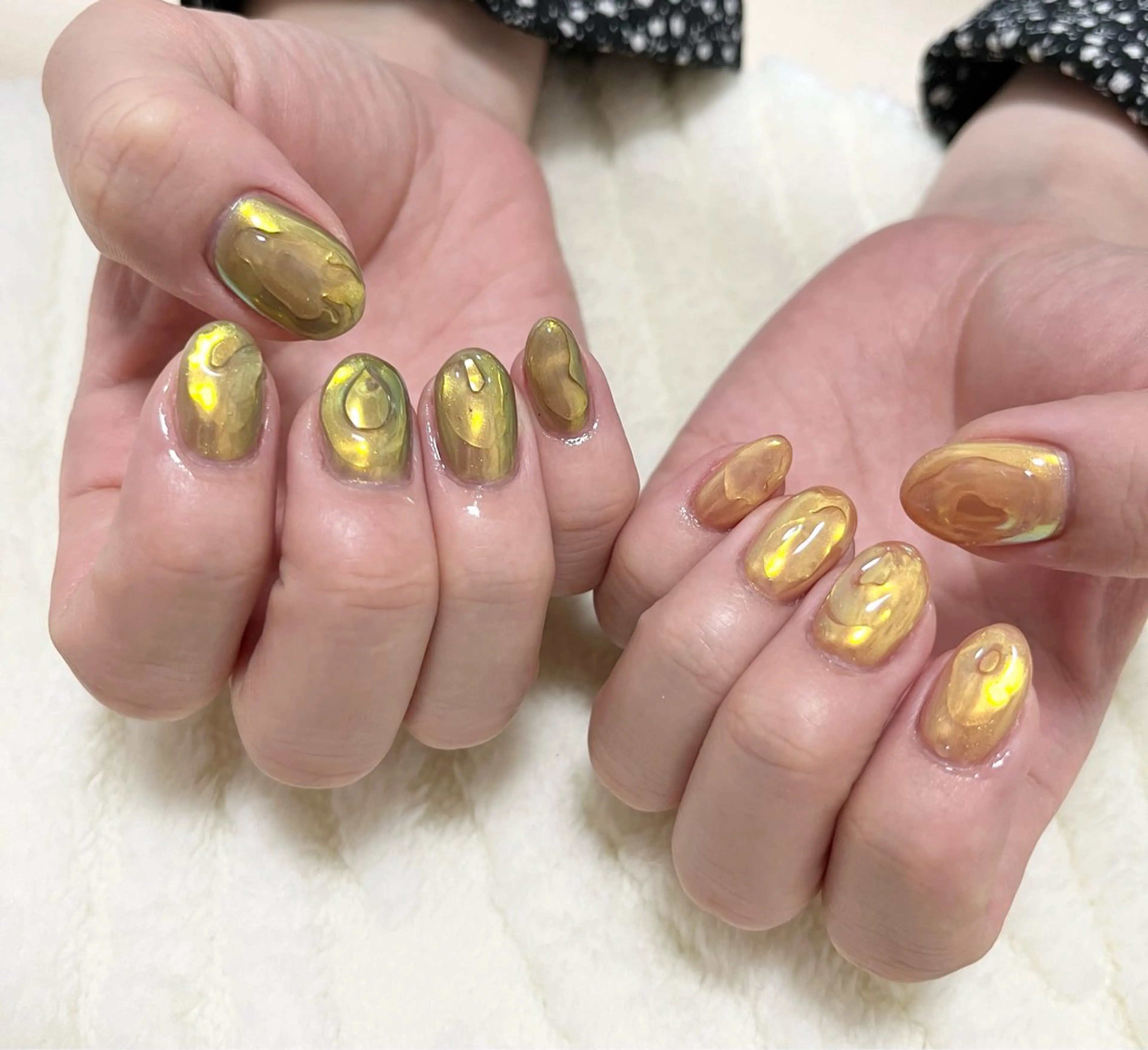 ネイル オーロラネイル ニュアンスネイル ハンドネイル わたなべ さやかのネイルデザイン