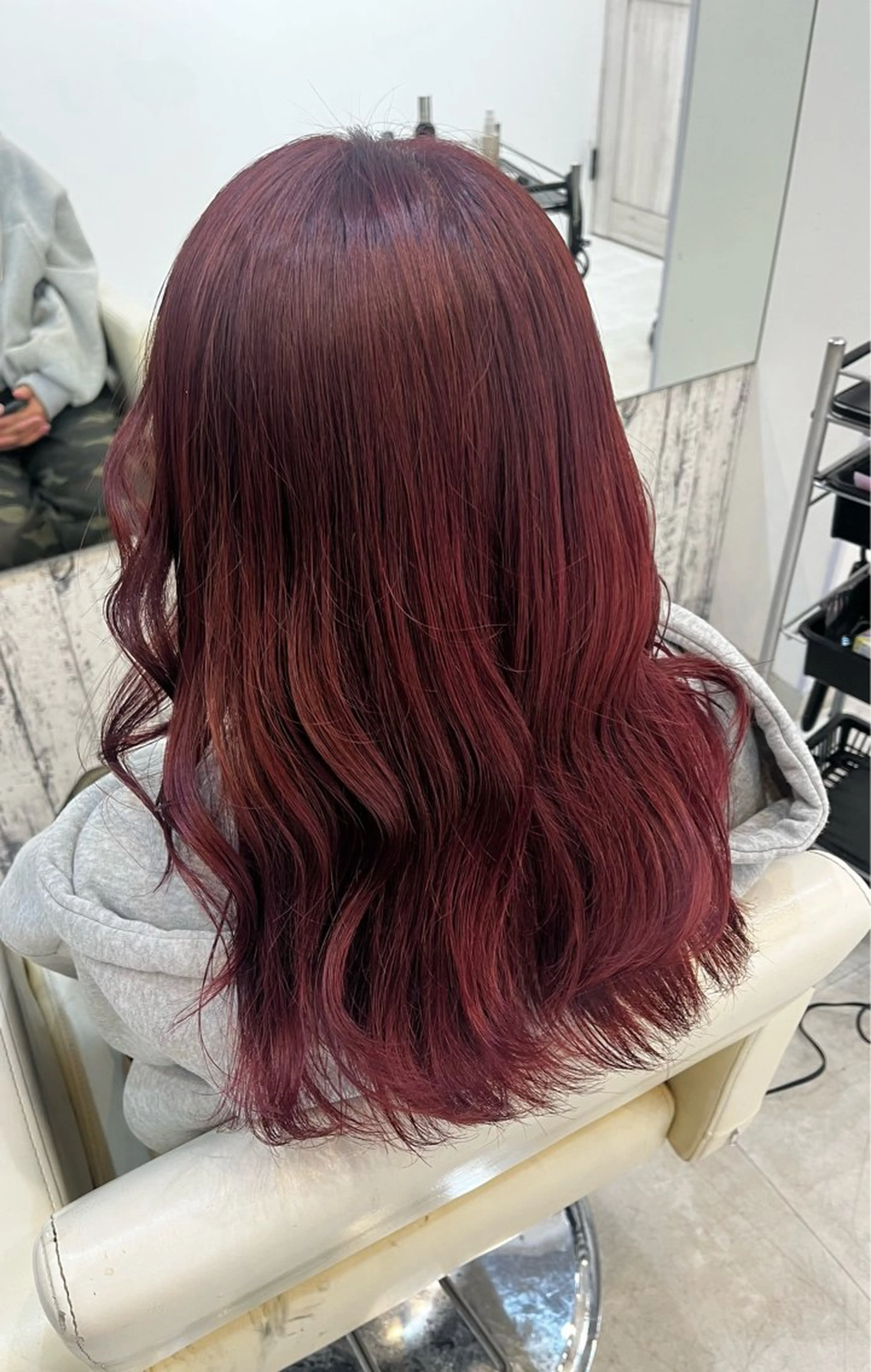 セミロング カラー レッドカラー ななる ／モデル様募集中‼️のヘアスタイル