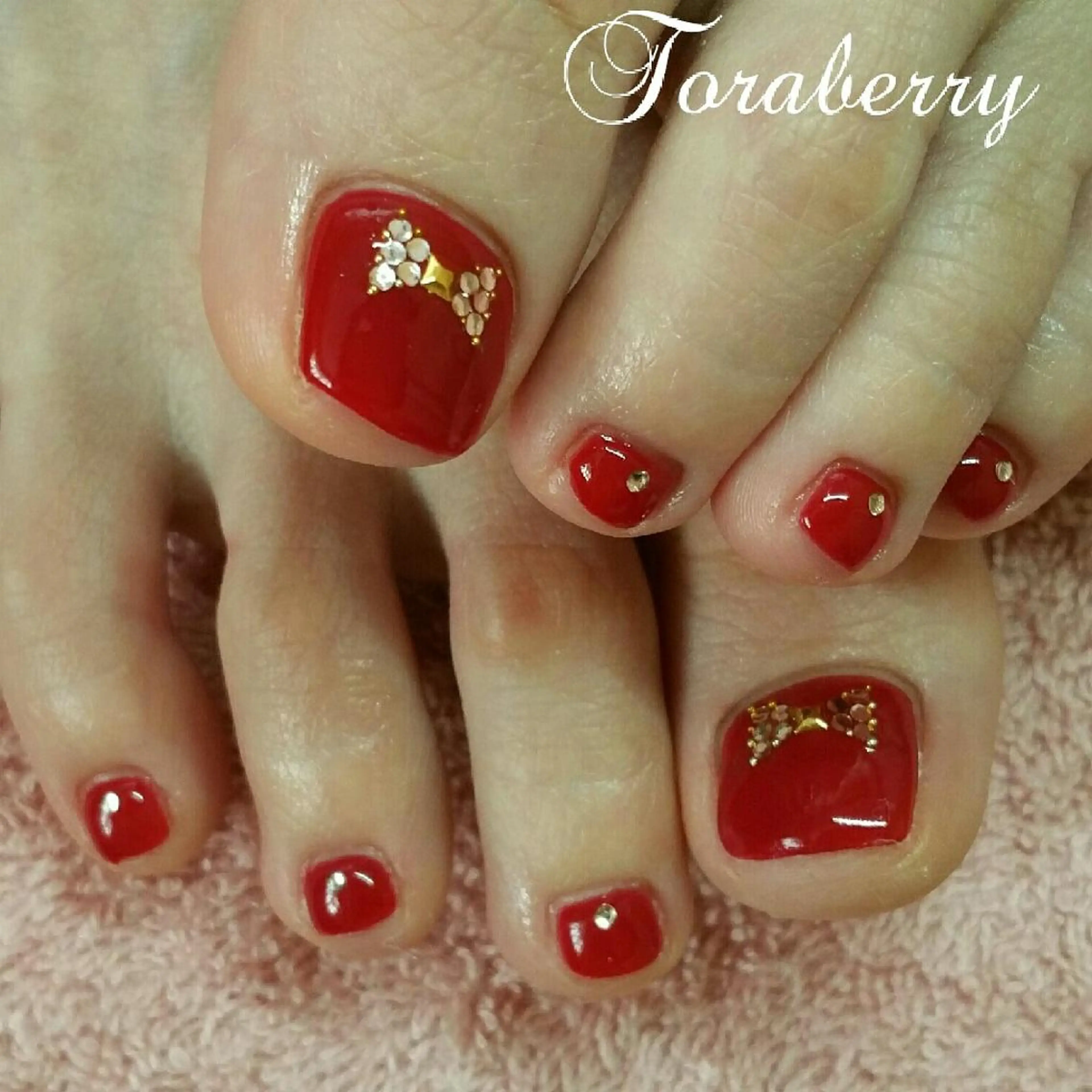 ネイル リボン フットネイル ネイリスト なつみのネイルデザイン