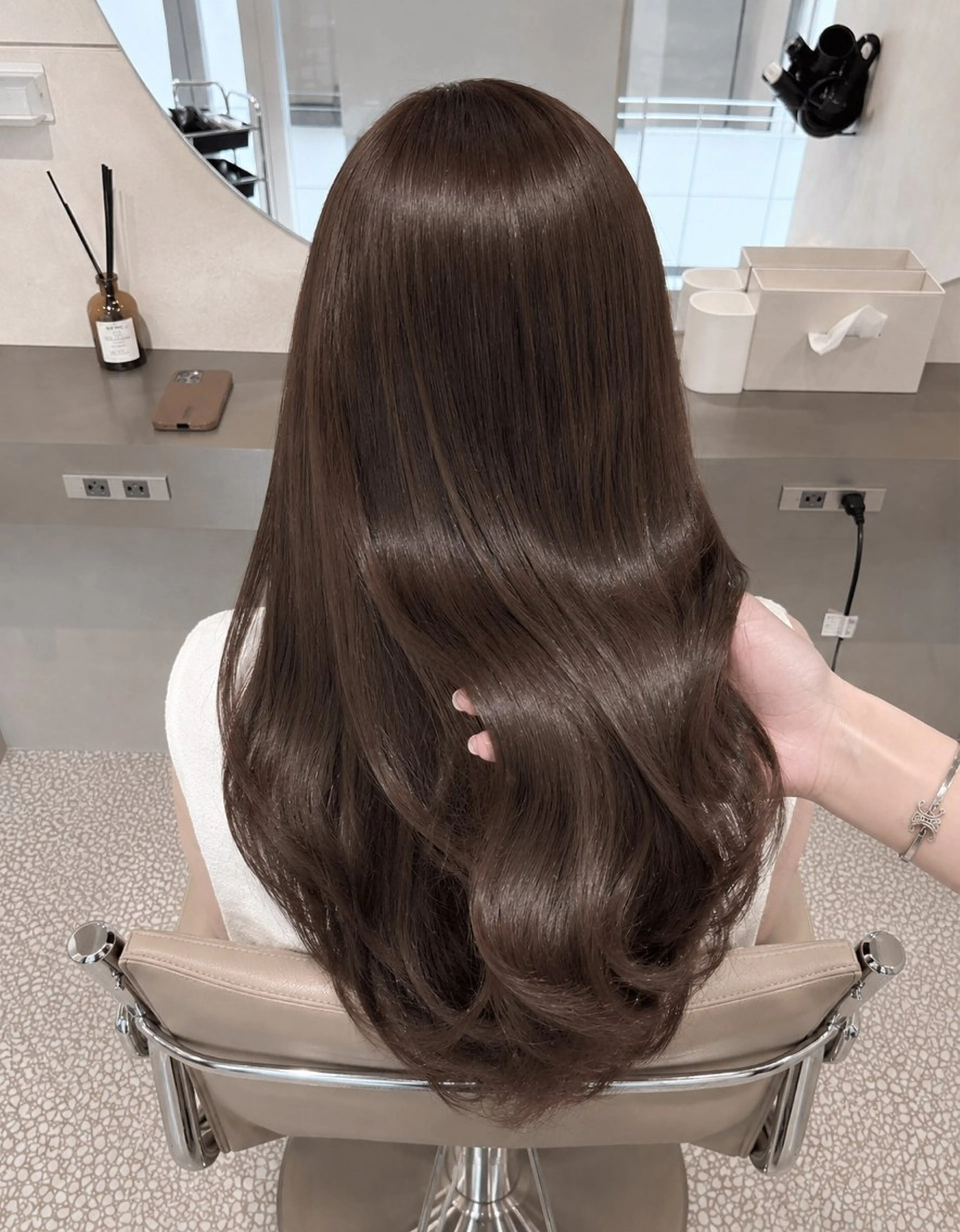 ロング カラー ブラウンカラー チョコレートブラウン カット ヘアカラー トリートメント 🌿マンツーマン/ 池袋/個室/岸田恵のヘアスタイル