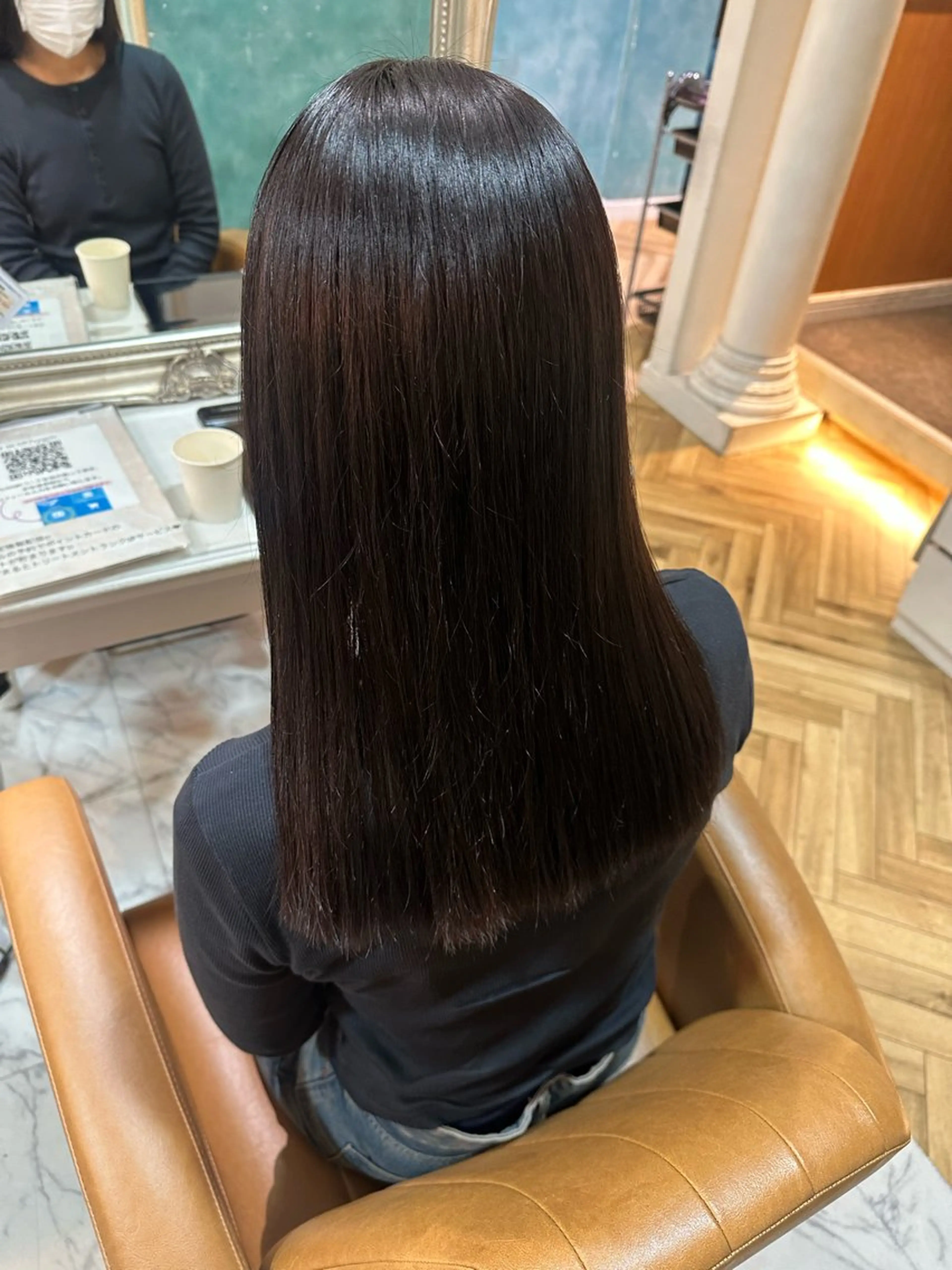 ロング カット 縮毛矯正 トリートメント レイヤー/顔周り /ボブ/銀座/サラのヘアスタイル
