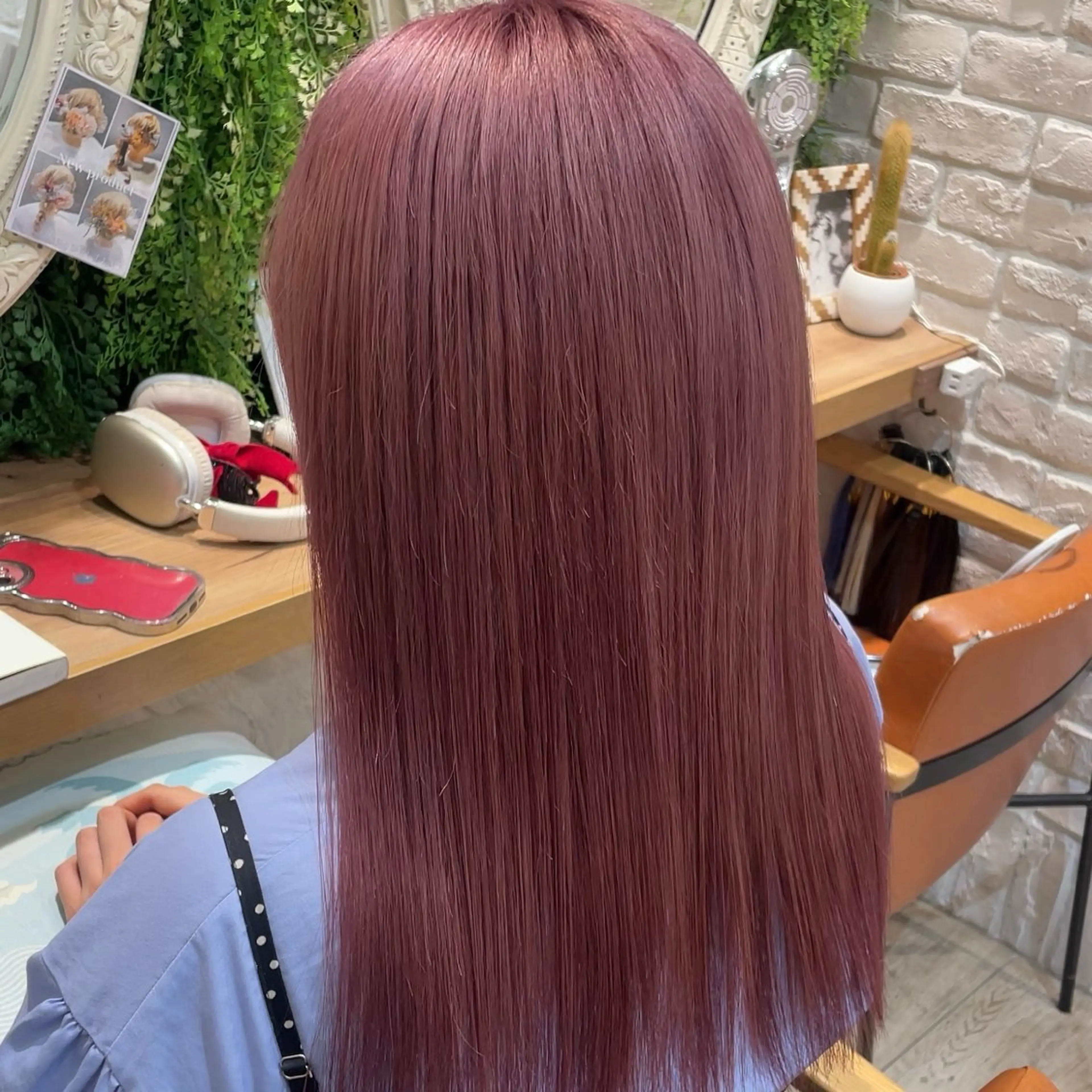 セミロング カラー ブリーチ ピンクカラー ヘアカラー 横浜パーマ🌐ボブ✨ 暖色カラーもえかのヘアスタイル