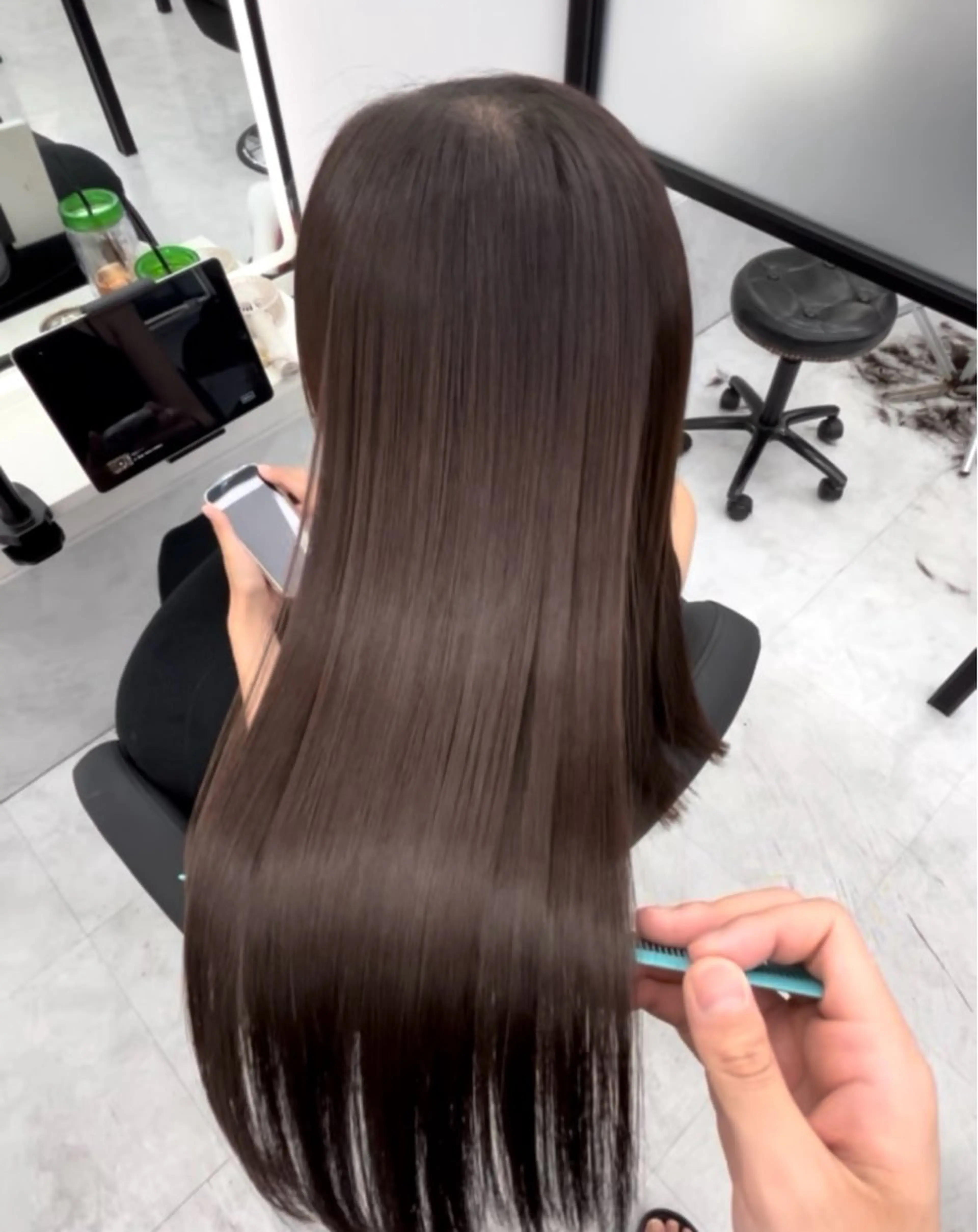ロング カット 縮毛矯正 トリートメント miku 🍑髪質改善サロンのヘアスタイル