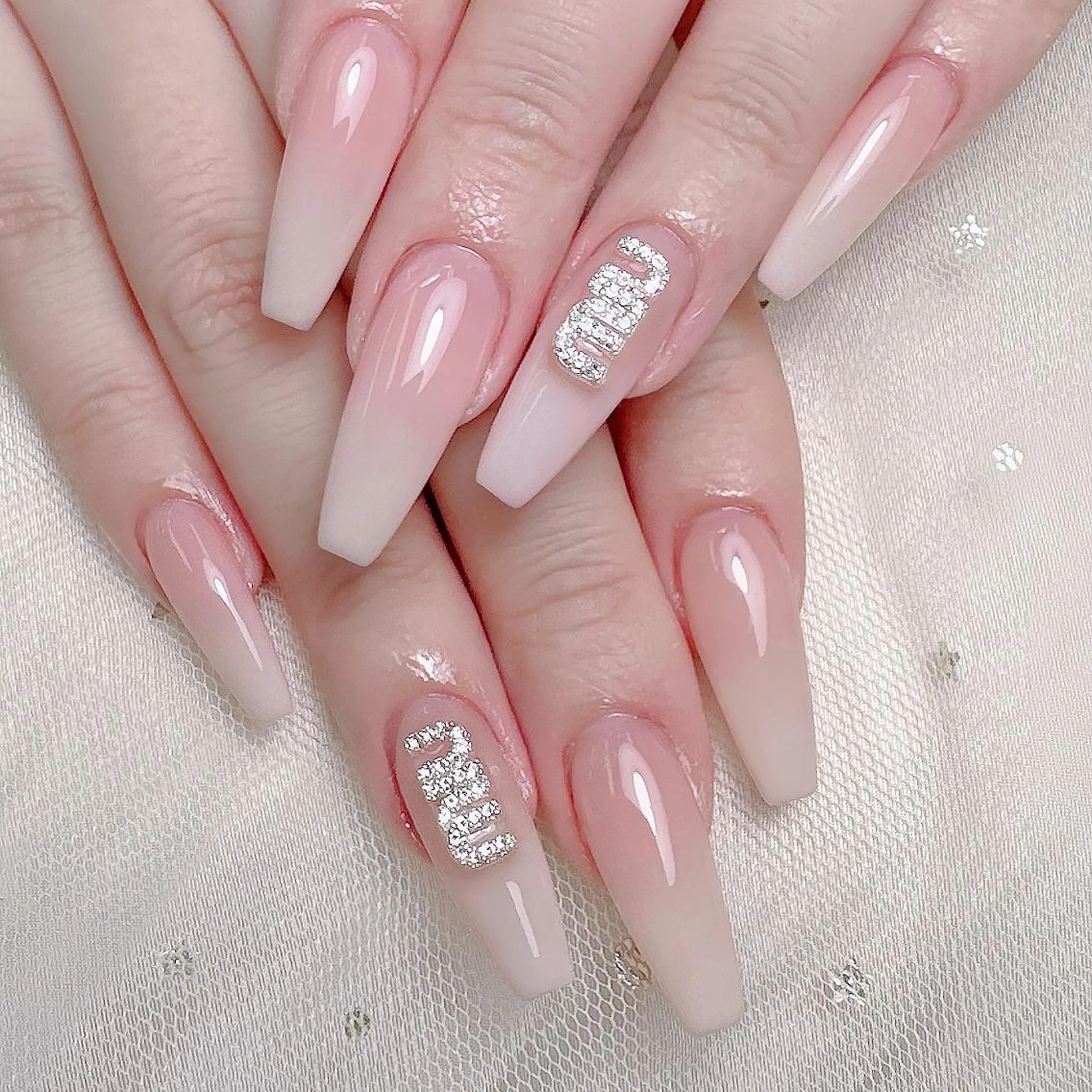 🩵🫧【チップ長さだし】フレンチ&ベイビーブーマー大きいパーツ2個無料❤️‍🔥の写真