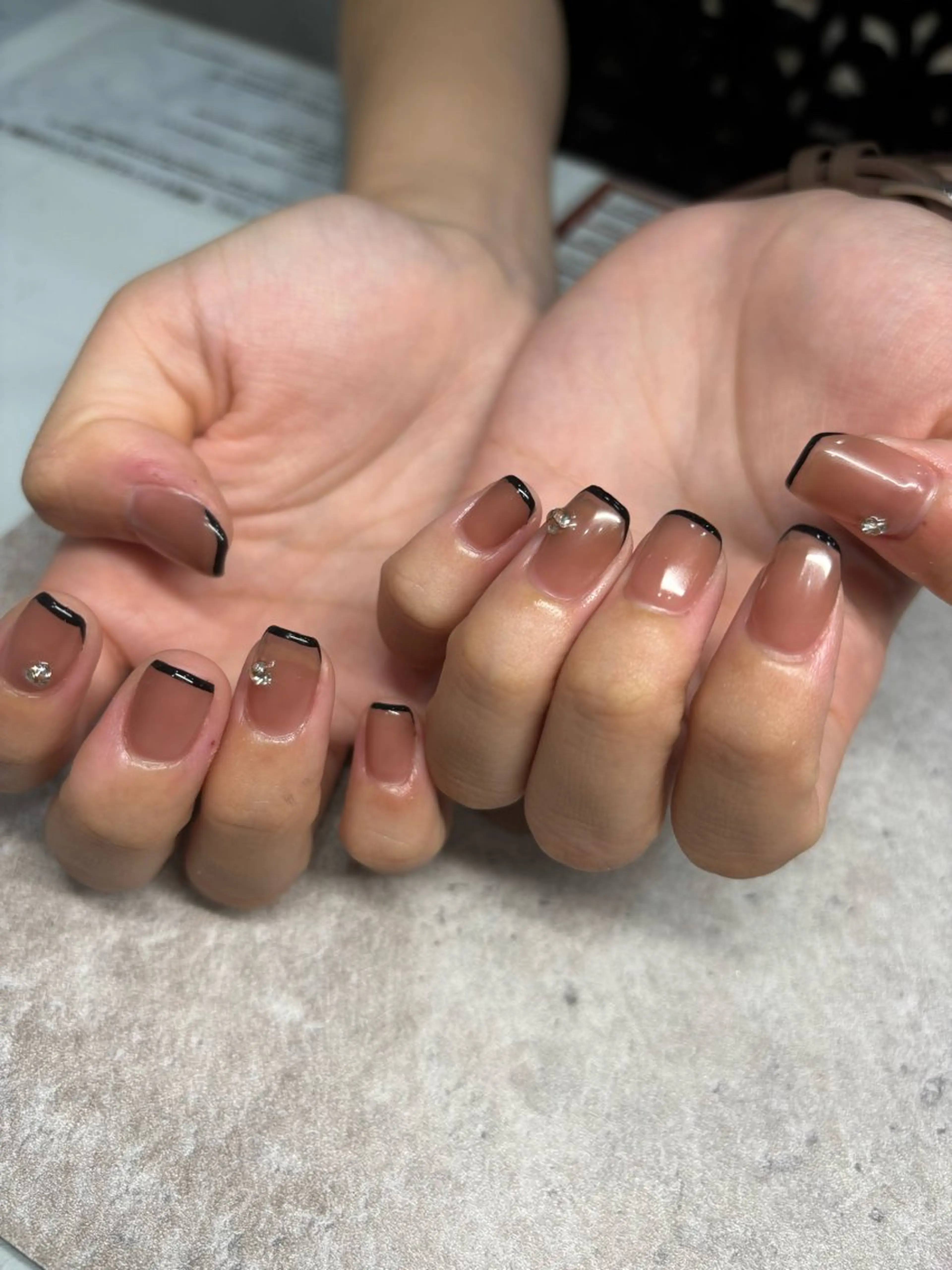 ネイル フレンチネイル ストーンネイル ハンドネイル Lico Ryoのネイルデザイン