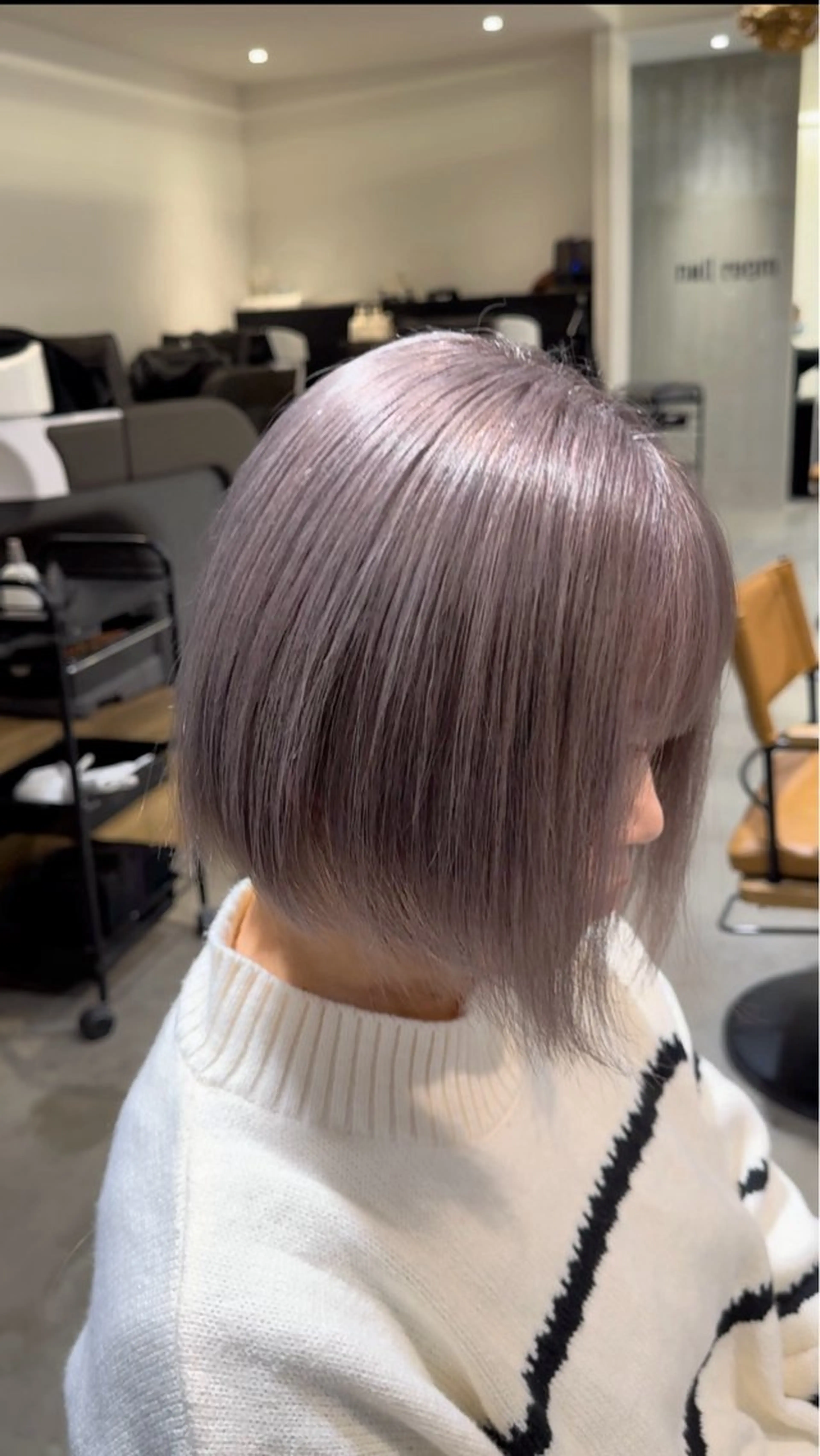 ショート カラー ブリーチ ラベンダーカラー シルバー 各務原/カラー/ブリ ーチお任せください！のヘアスタイル