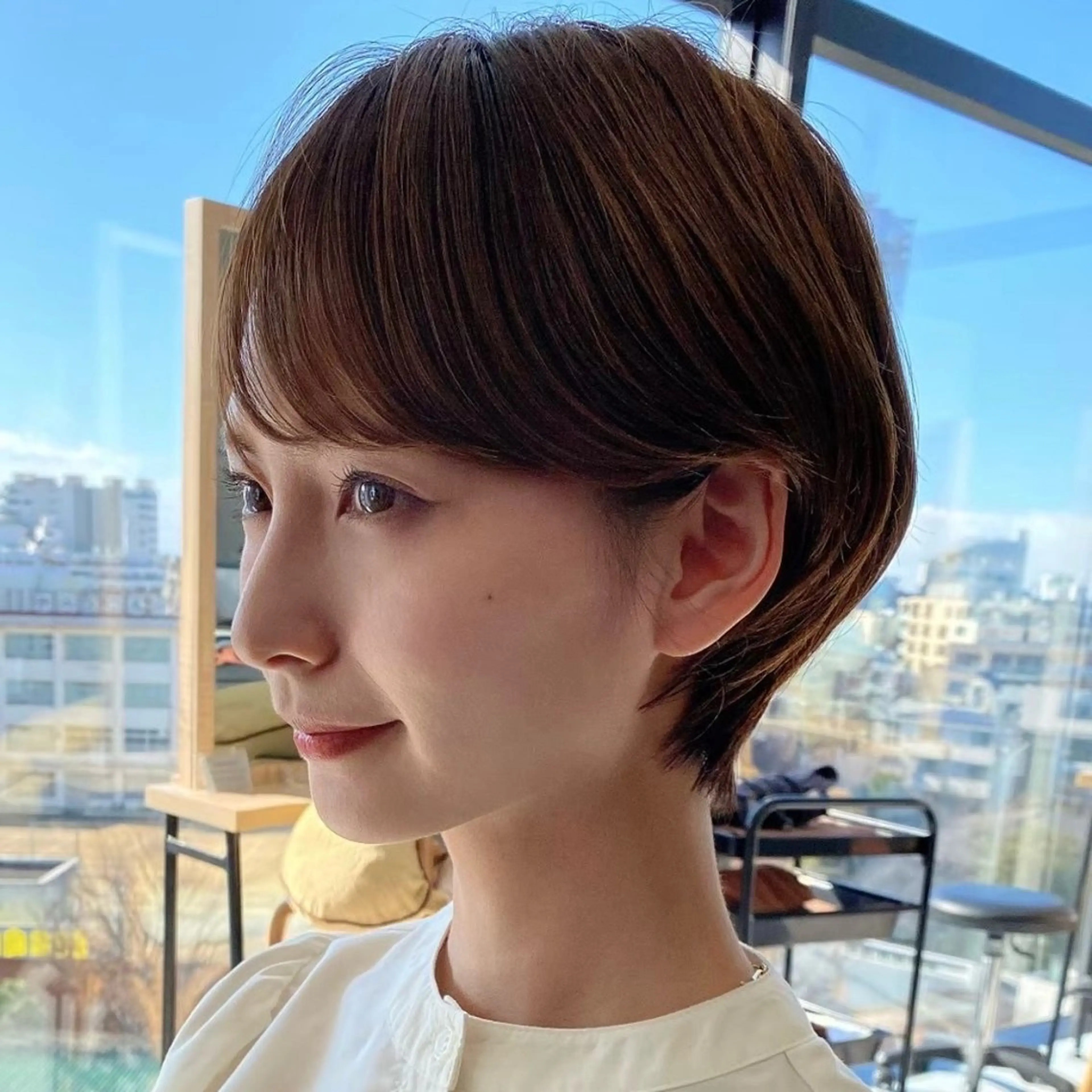 ショート ハイライト 髪質改善 レイヤーカット ショートヘア ショート職人 美容師【KENTA】のヘアスタイル