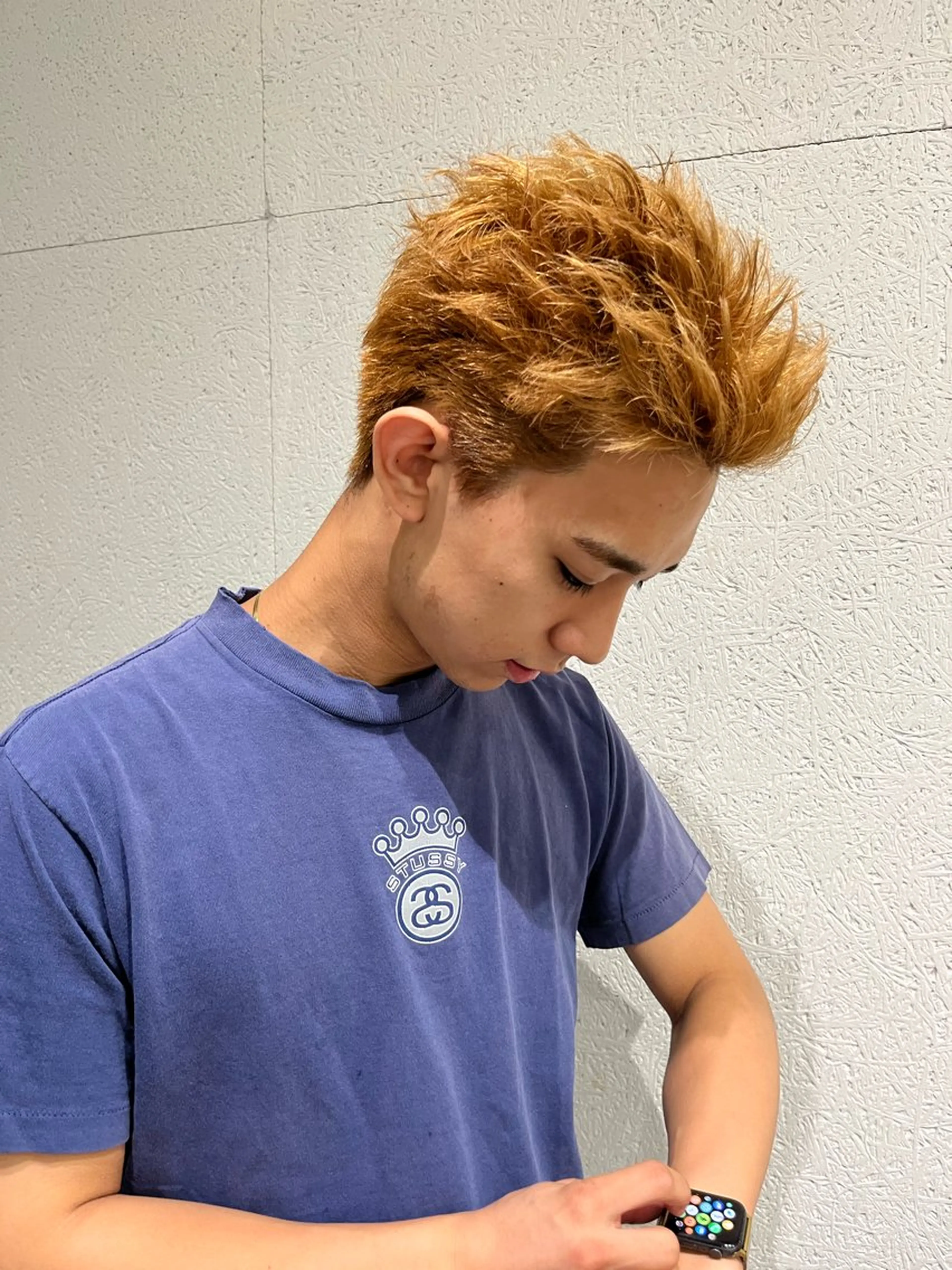 ショート カラー ヘアアレンジ メンズ メンズハイトーン ベージュカラー ハイトーンカラー ミルクティーベージュ ヘアカラー トリートメント cocotte 💟草間紫音💟のヘアスタイル