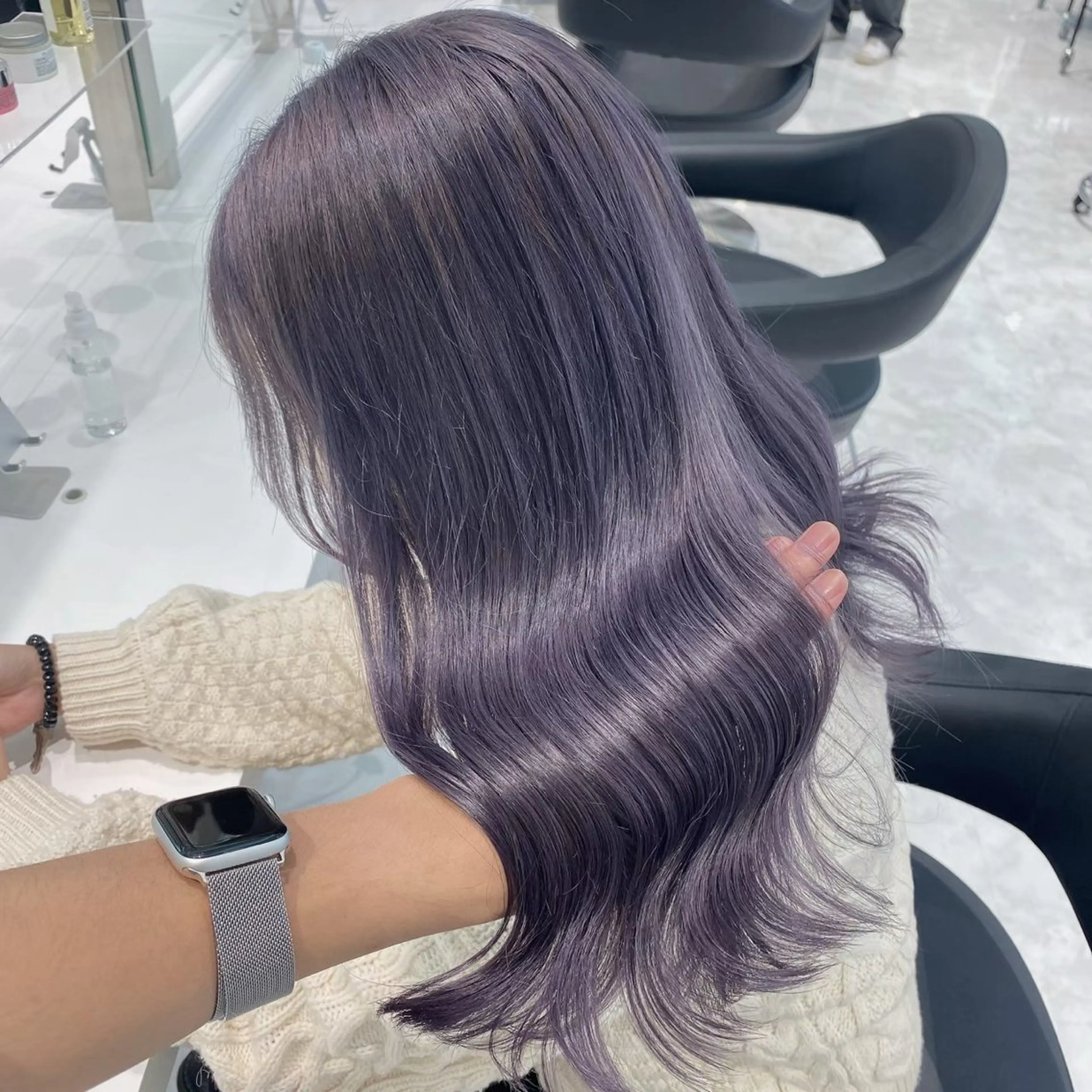 ロング カラー ヘアアレンジ 🫧モテる💗ダメー ジレスハイトーン🫧のヘアスタイル