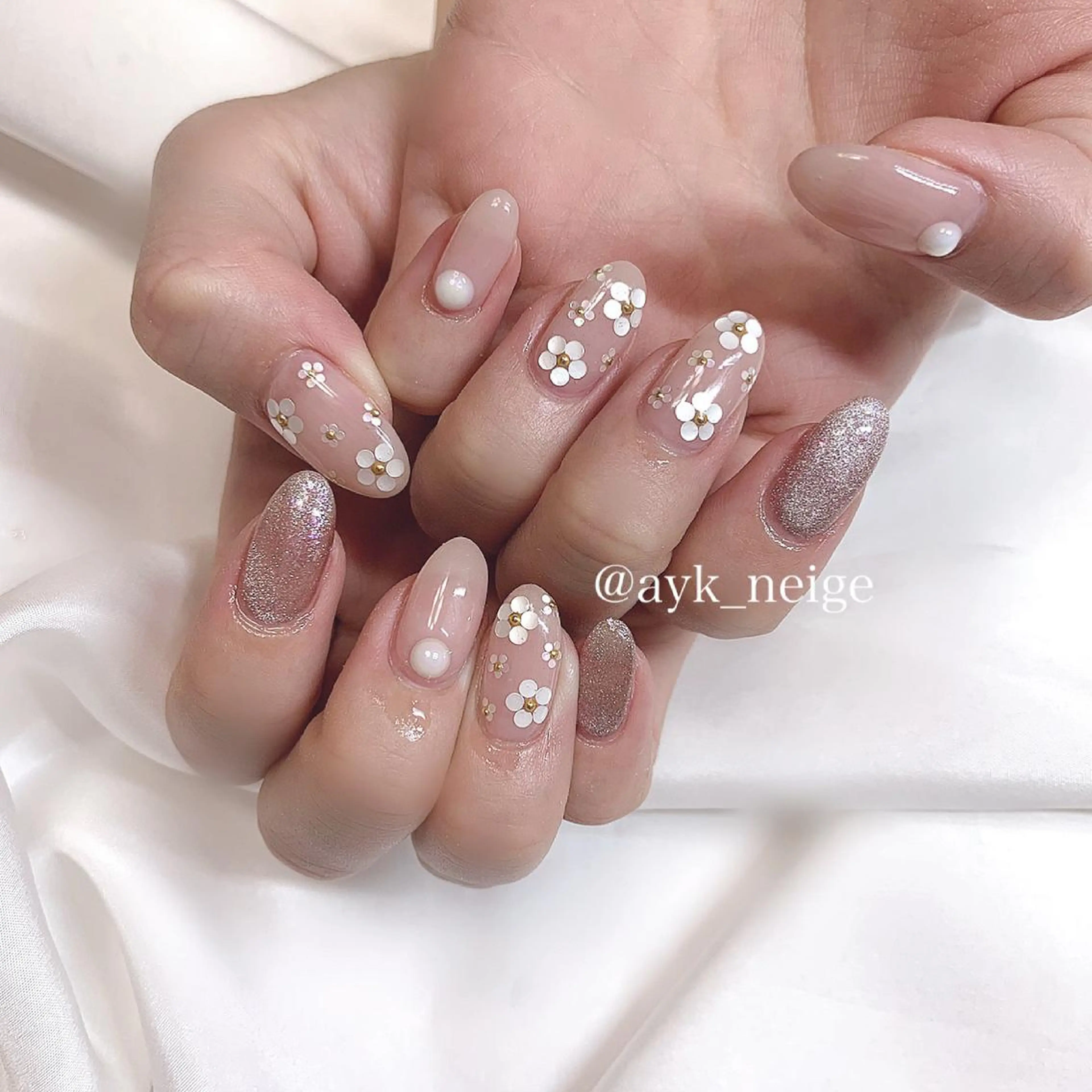 ネイル フットネイル 氷ネイル・うるうるネイル 韓国ネイル マグネットネイル 冬ネイル n'eige nail所属・大谷 綾香のネイルデザイン