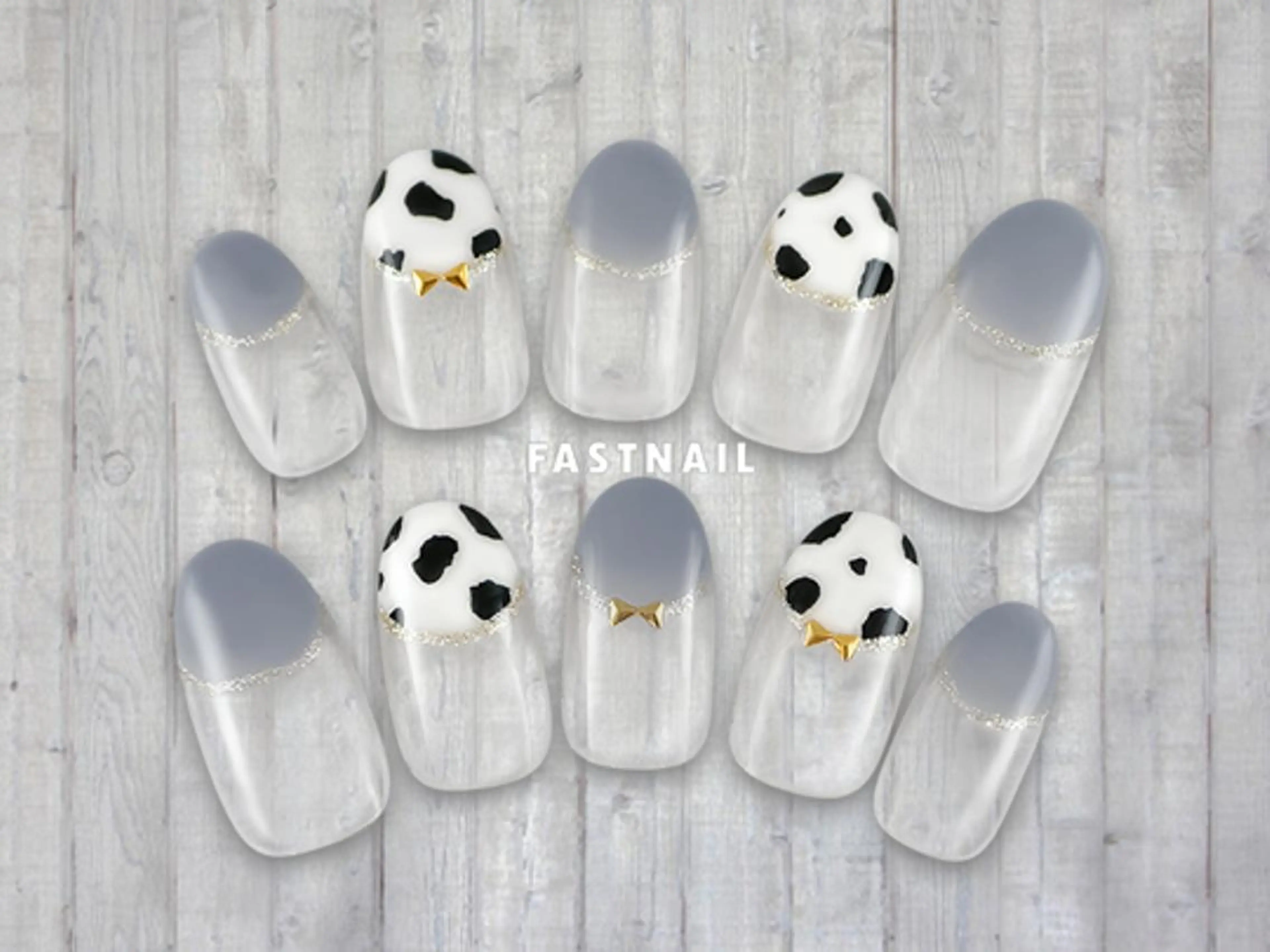 ネイル アニマル柄 フレンチネイル ファストネイル 武蔵小杉東急スクエアのネイルデザイン