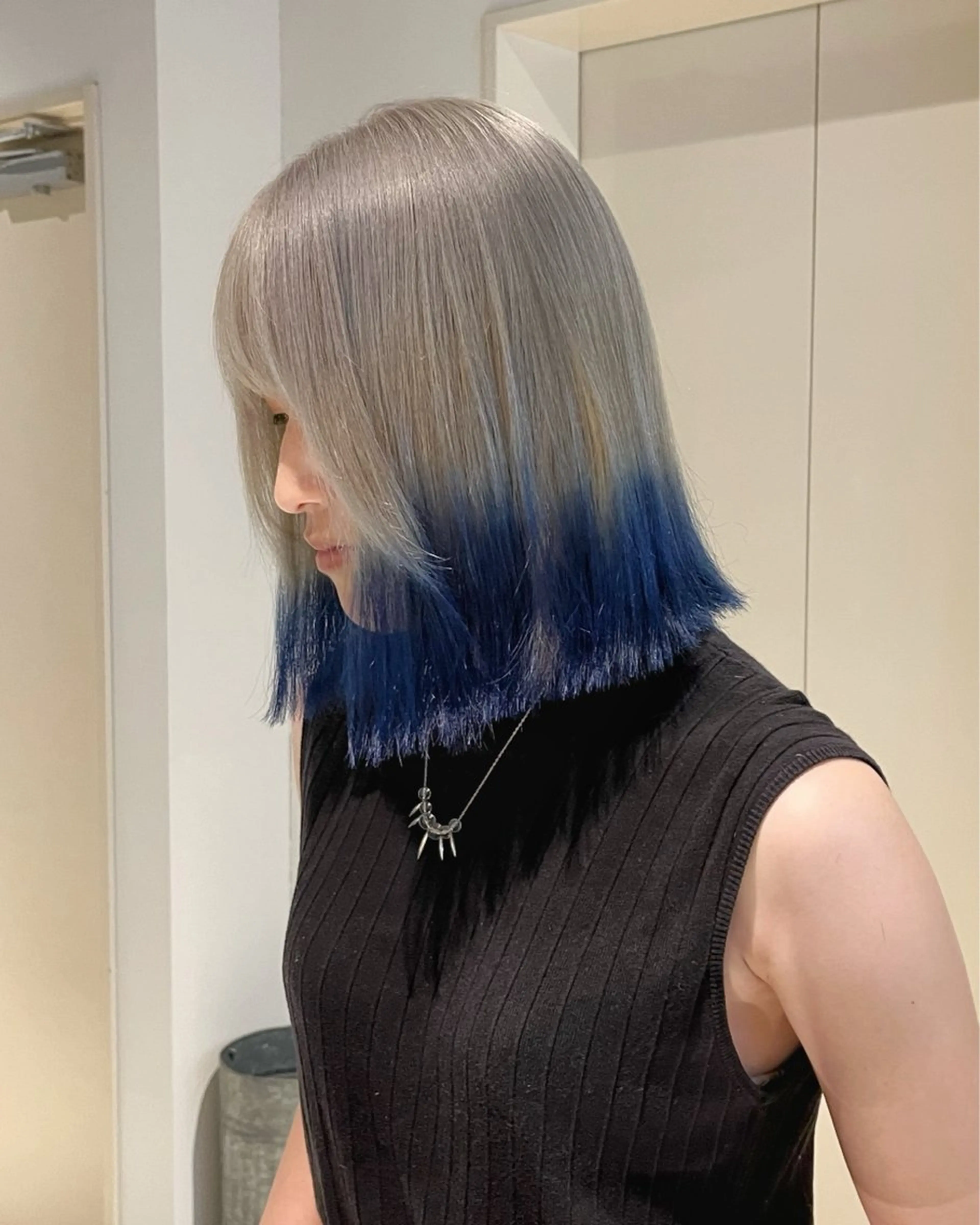 ミディアム カラー かわい りほのヘアスタイル