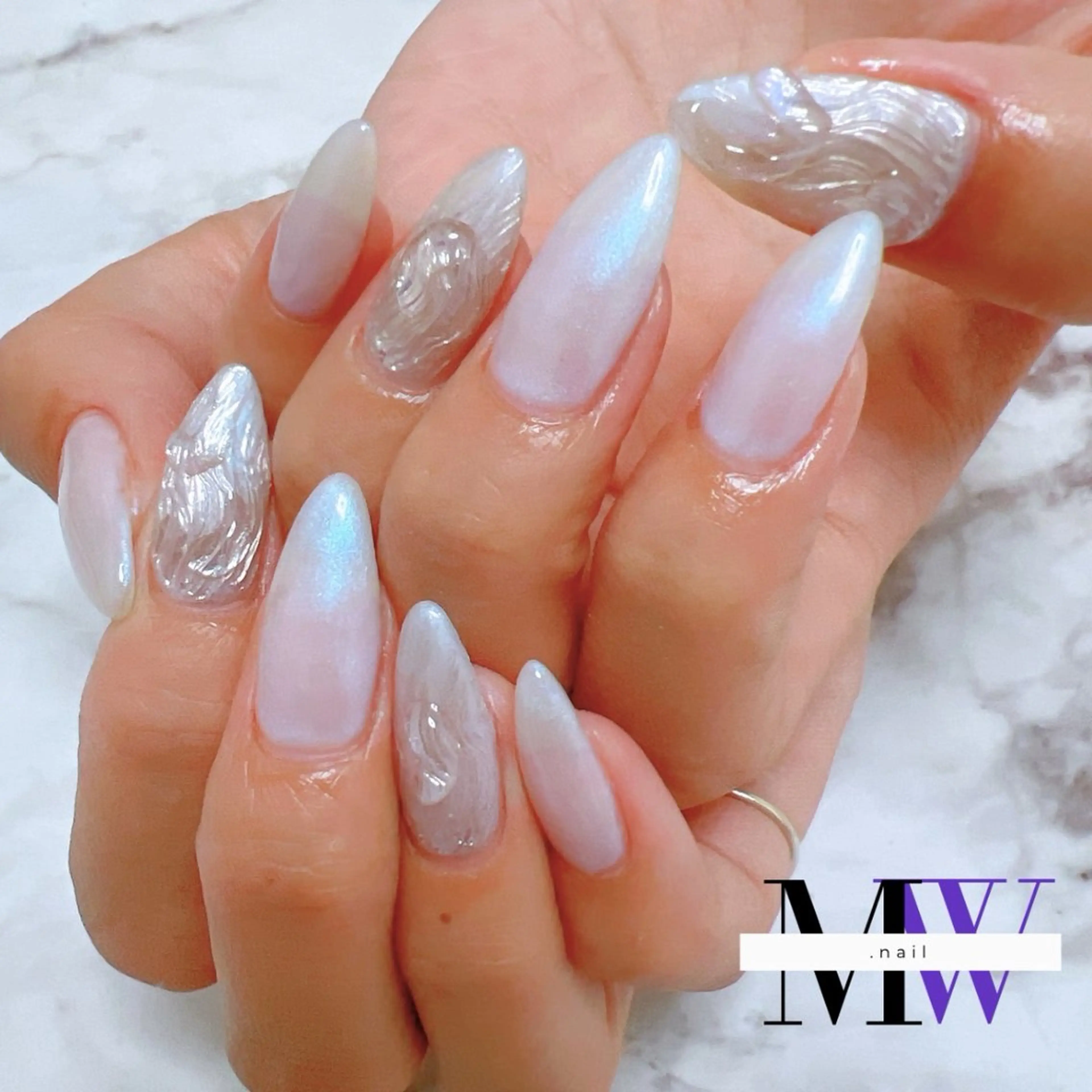 ネイル ニュアンスネイル ハンドネイル MW .nailのネイルデザイン