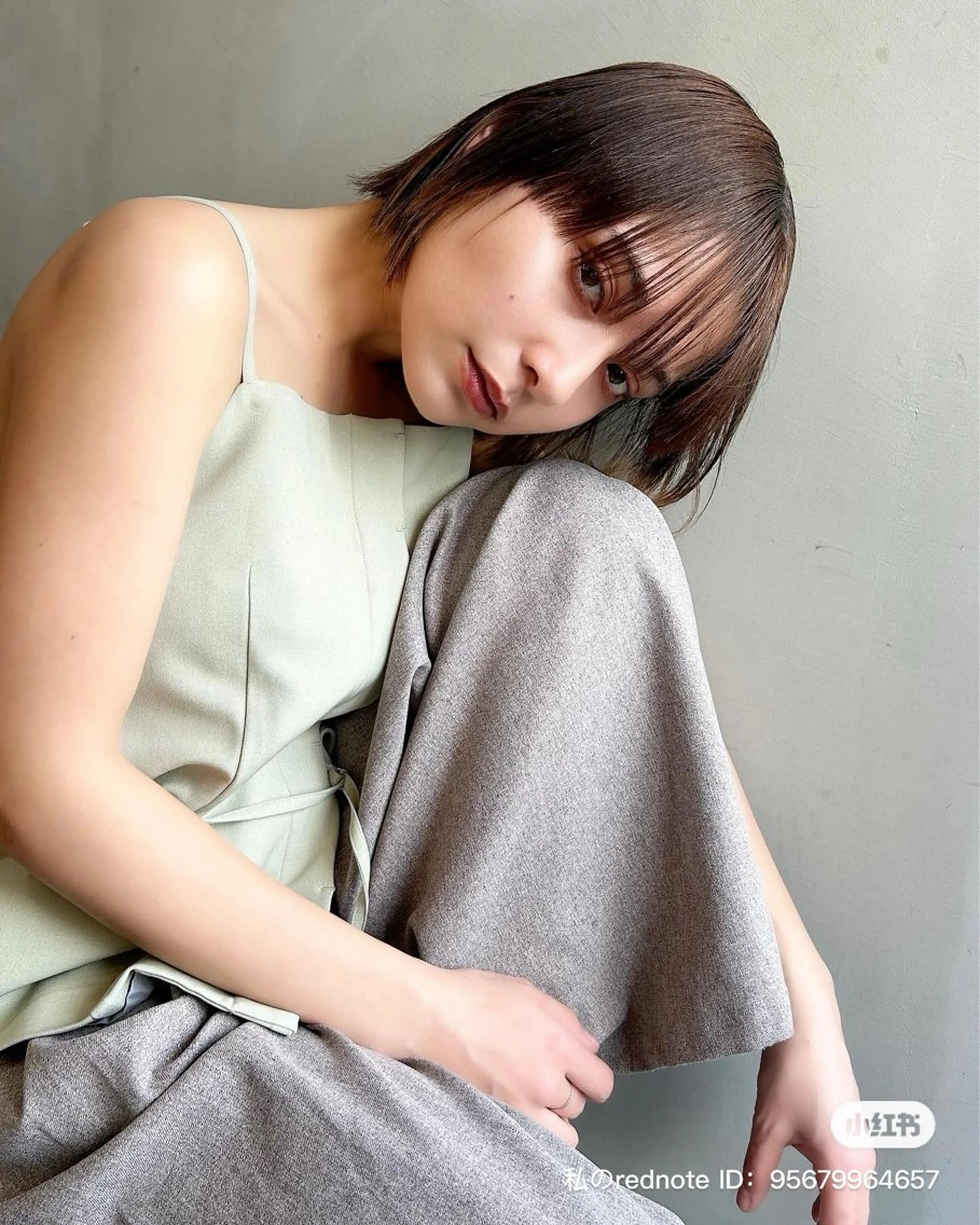 ショート カラー ベージュカラー ブラウンカラー ブラウンベージュ デザインカラー ボブ ショート/ボブ/ 心斎橋/宮脇美奈のヘアスタイル