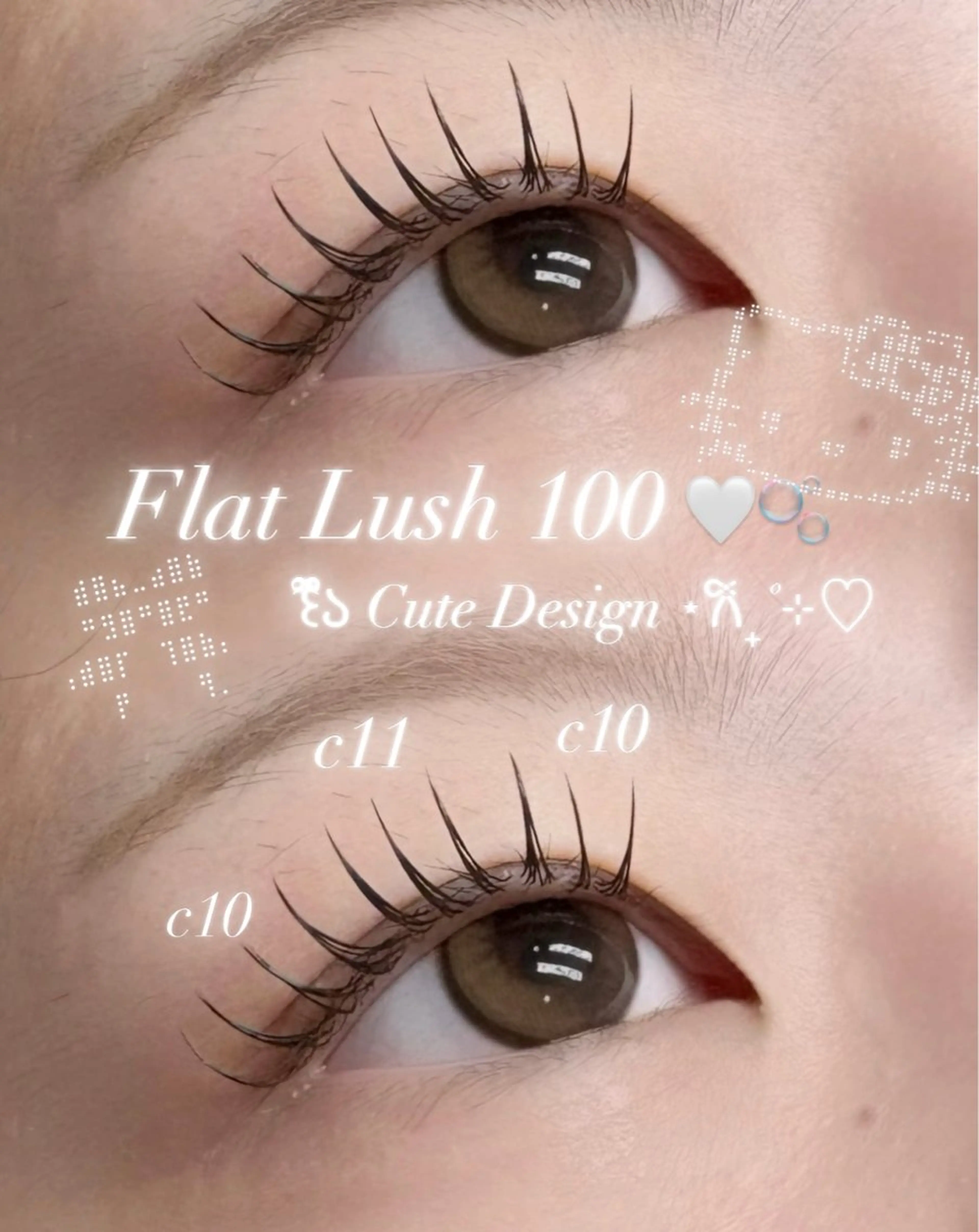 マツエク・マツパ キュート マツエク EYESTYLE仙台 こころ🎀🫧のマツエク・マツパデザイン