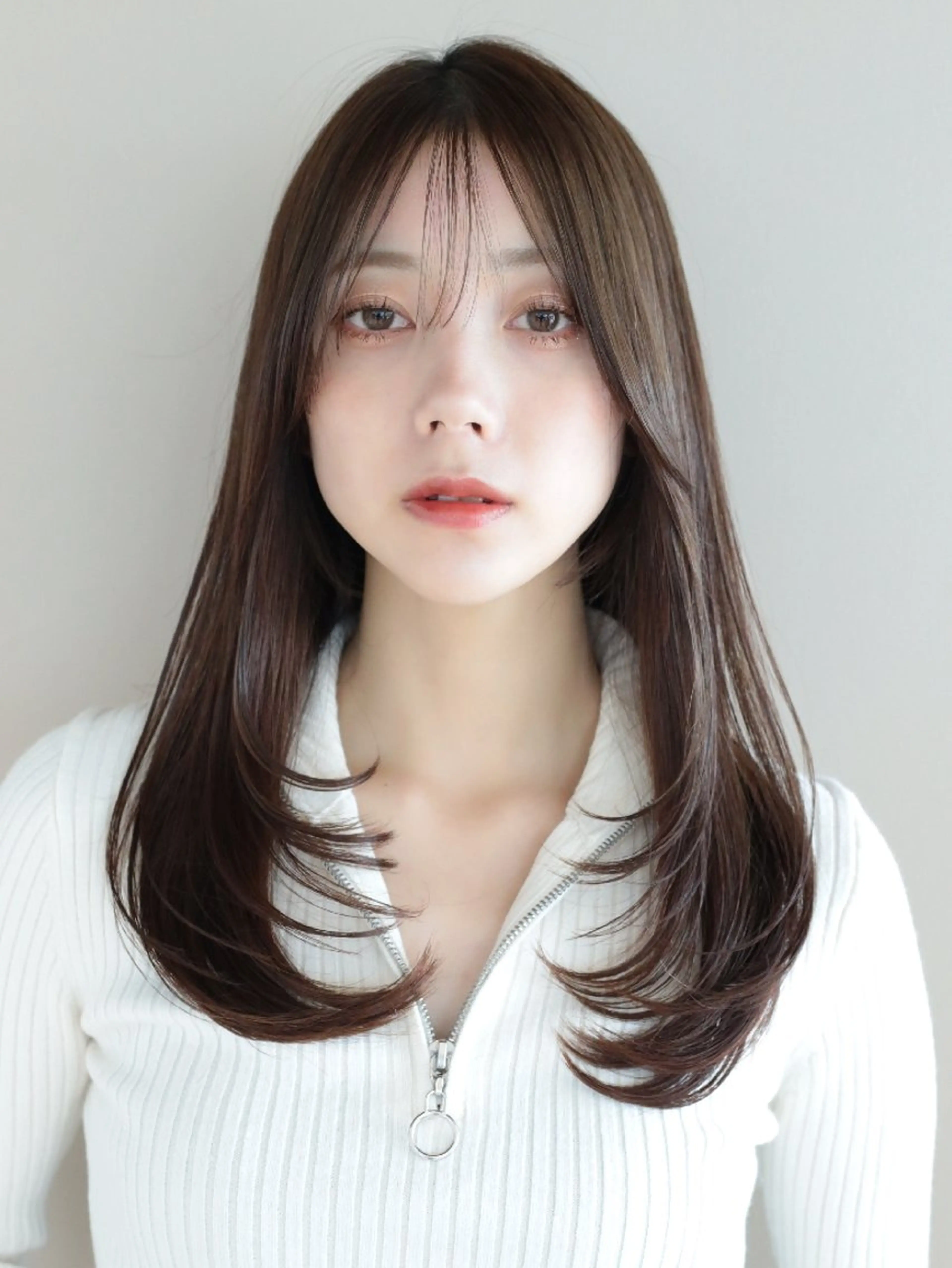 セミロング カット ヘアカラー トリートメント Nanako。/韓国 ハッシュカットのヘアスタイル