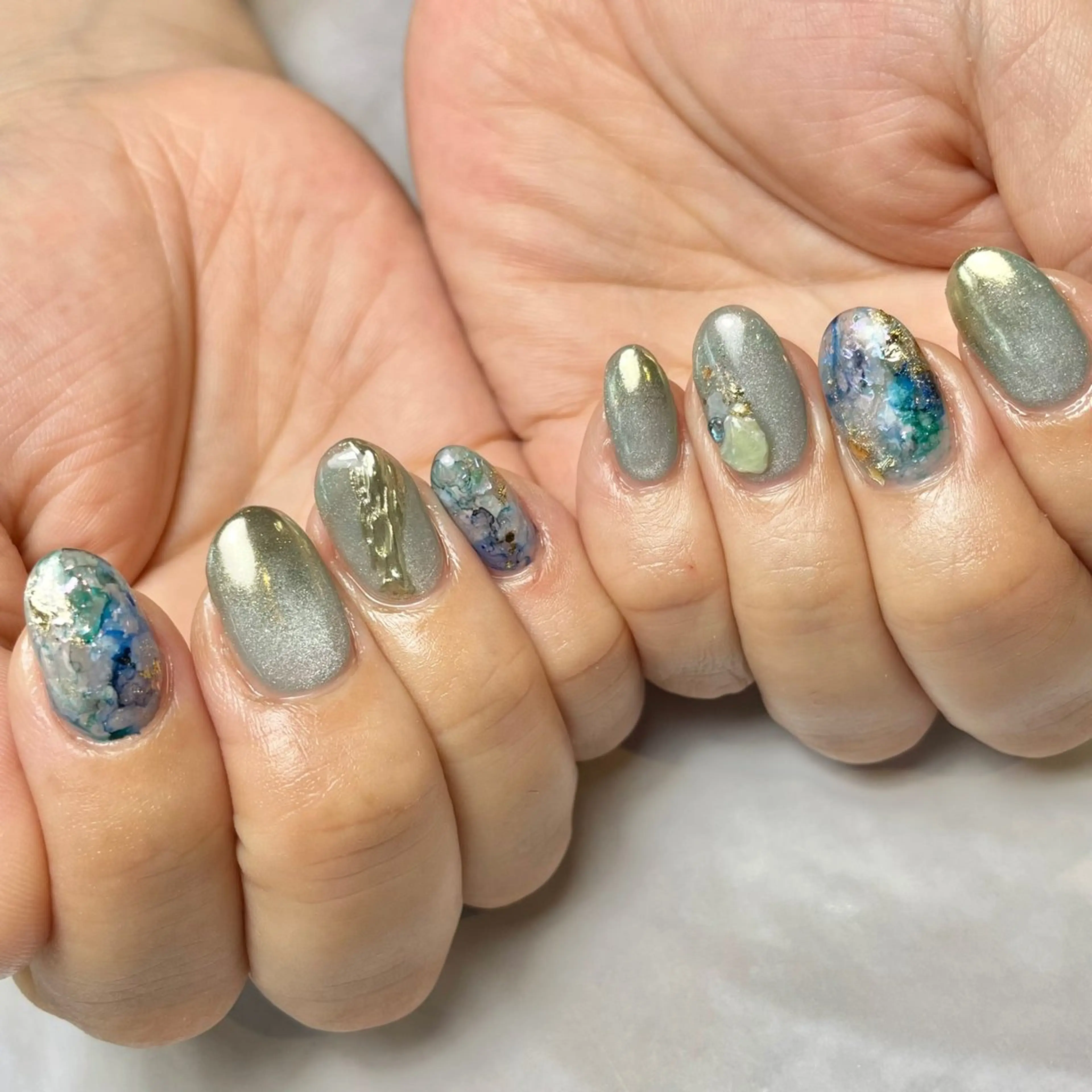 ネイル 持ち込み ニュアンスネイル ハンドネイル Reflection marikoのネイルデザイン