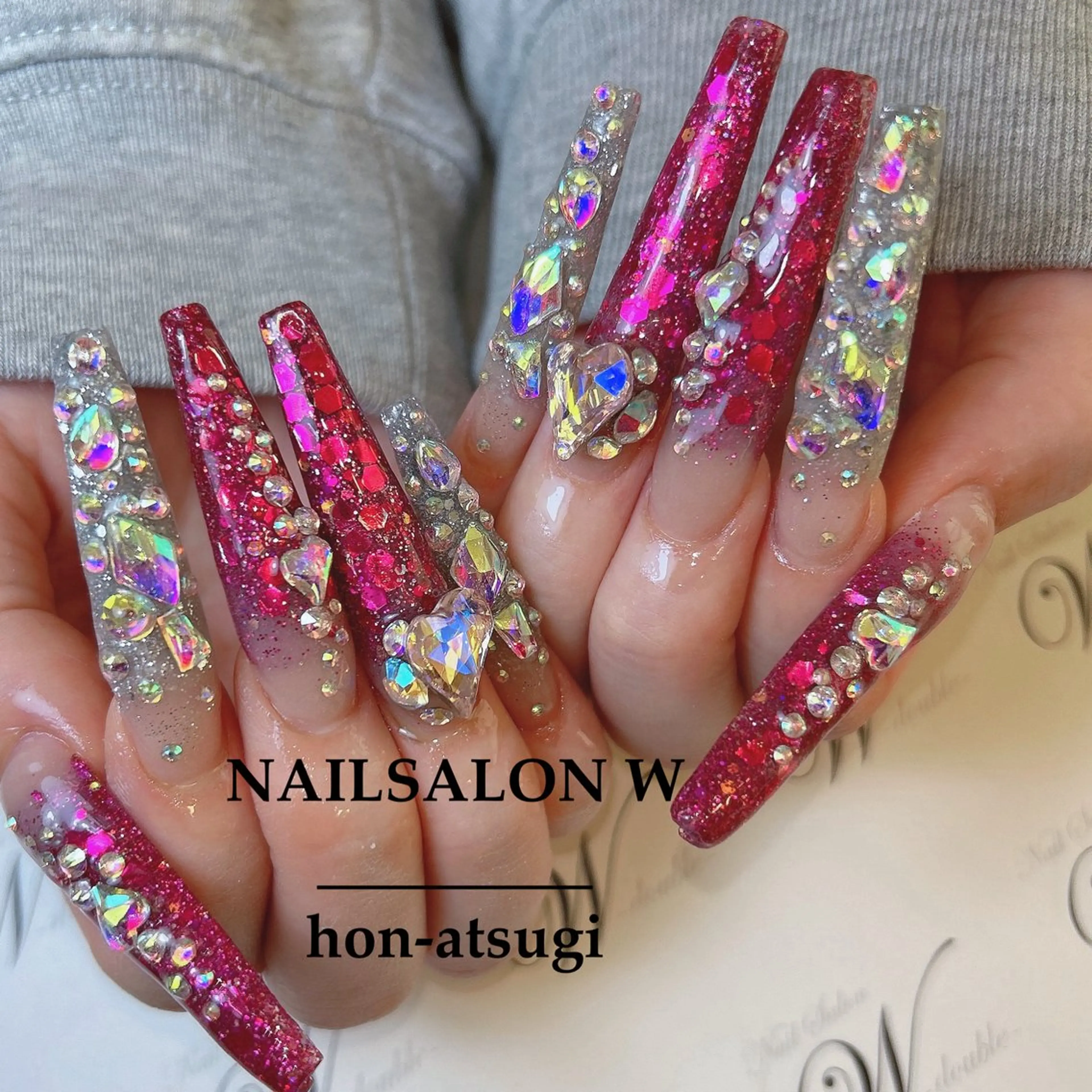 ロング ロング ハンドネイル ネイルサロン ダブルのネイルデザイン