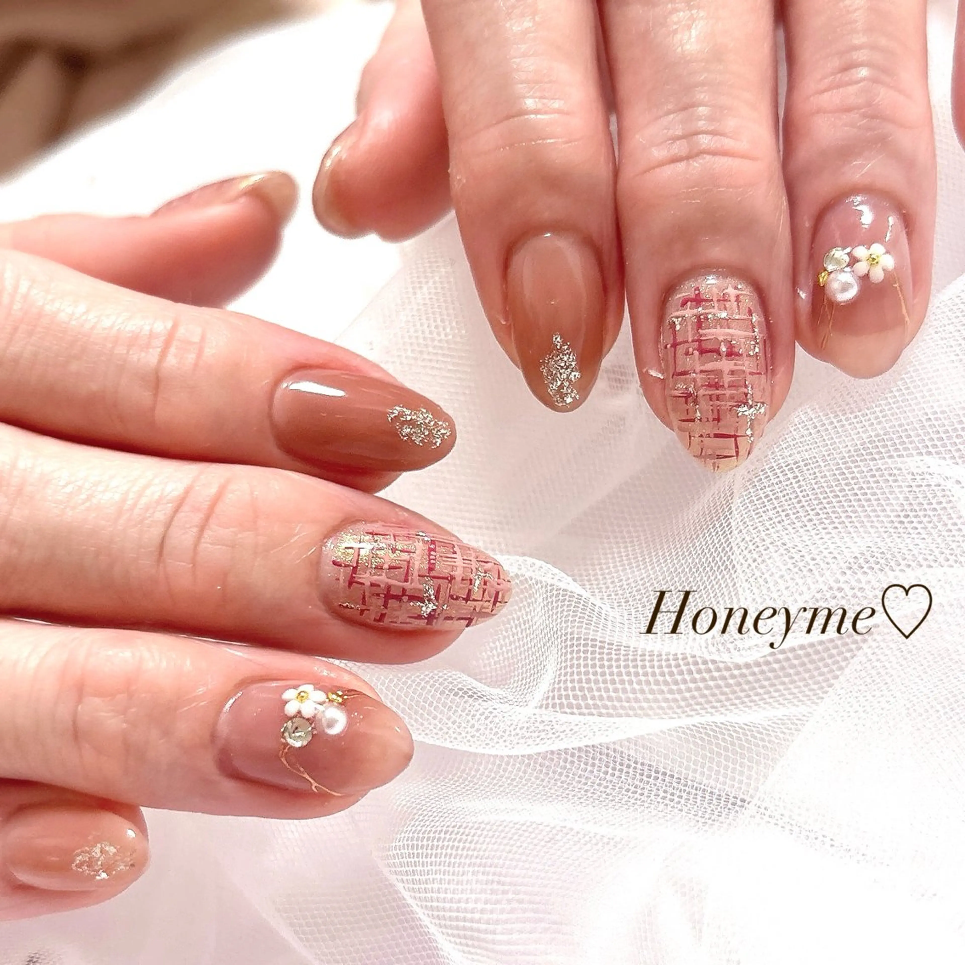 ネイル ハンドネイル Honey me ❁⃘*.ﾟのネイルデザイン