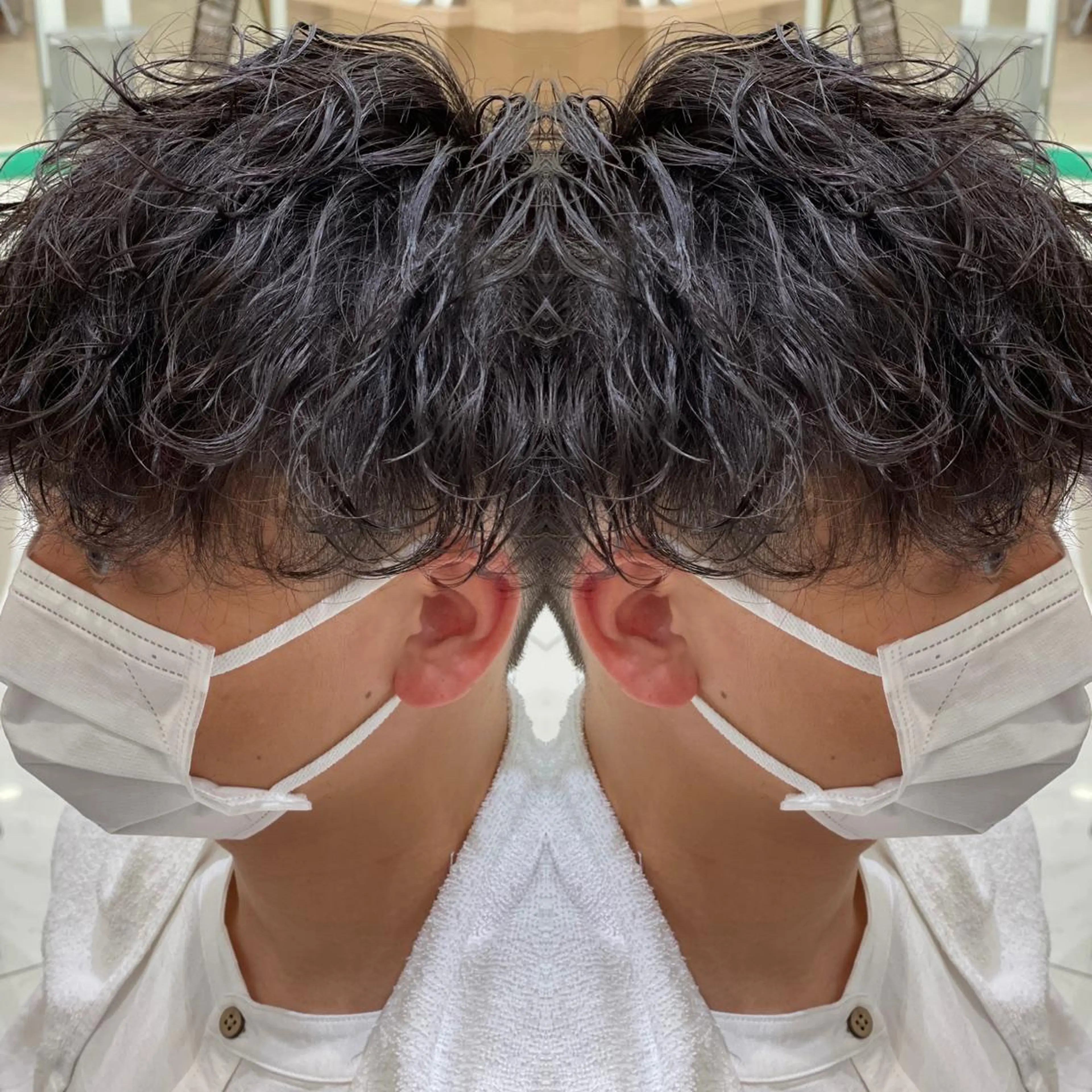 パーマ メンズ 韓国レイヤー×透明感 カラー/山崎一輝のヘアスタイル