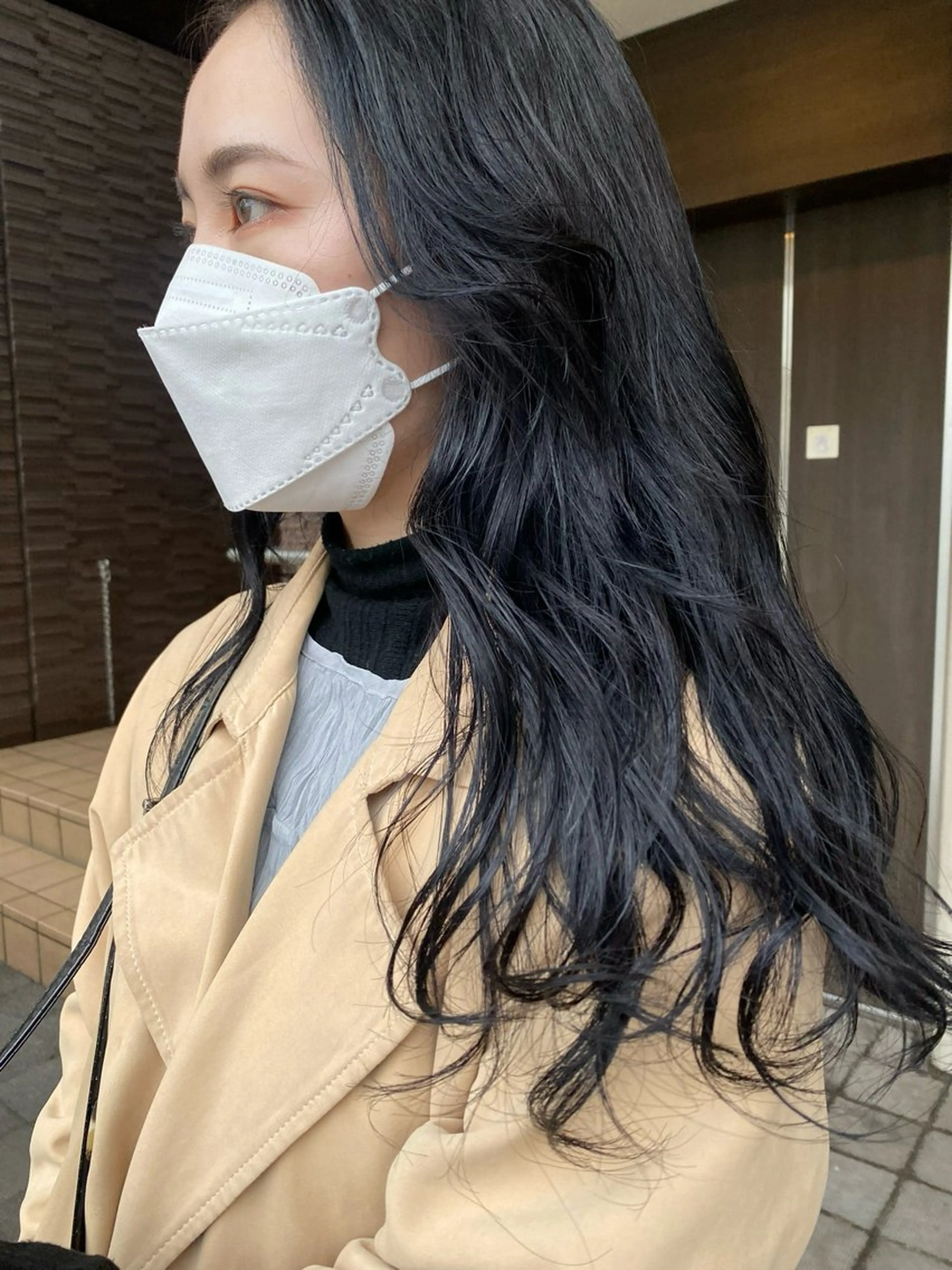 ロング カラー 黒髪 ブルーカラー ブルーブラック ネイビーカラー ロング ヘアカラー トリートメント 🧡髪質改善💛 🌸SAKURA🌸のヘアスタイル