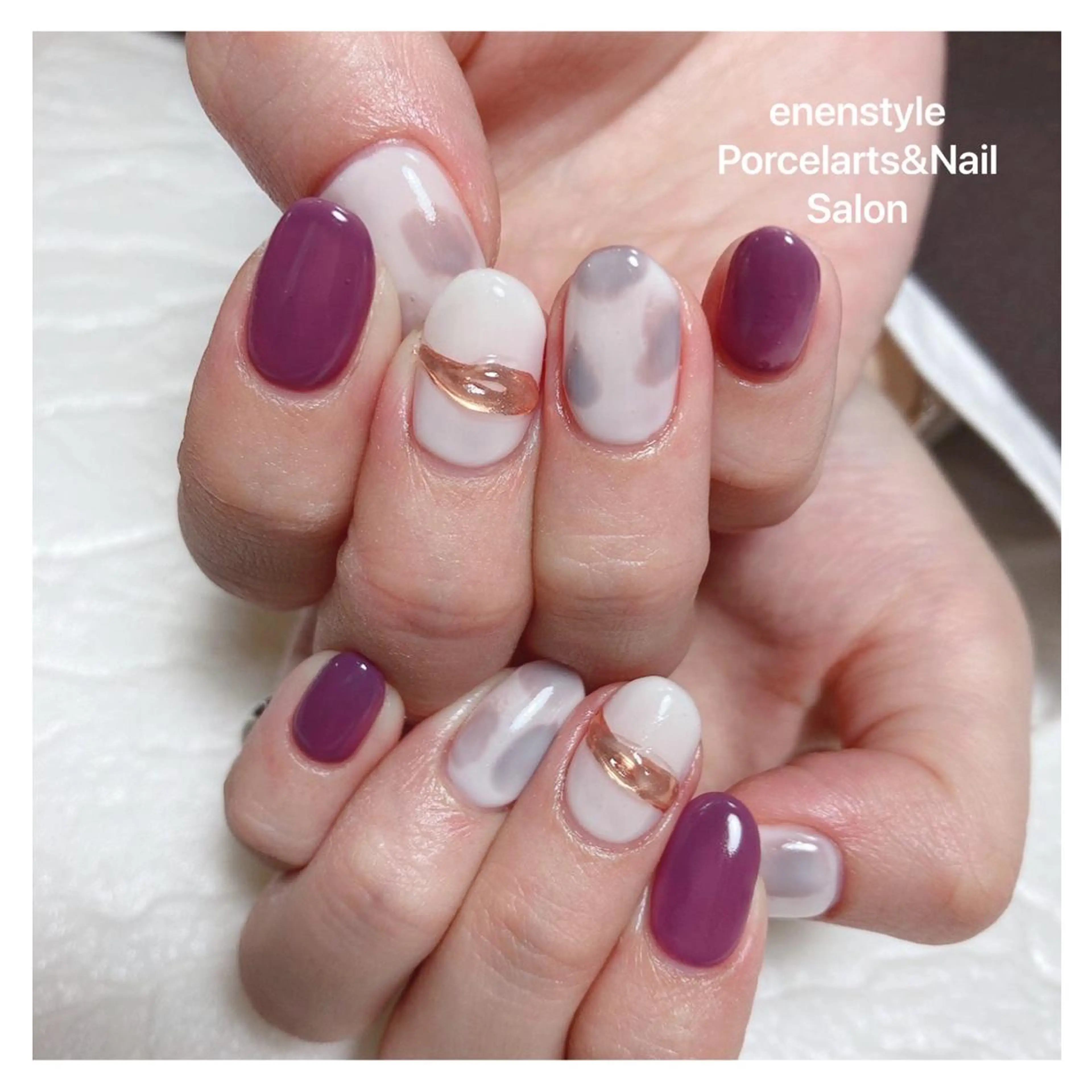ミディアム ネイル ハンドネイル 👑enen style👑のネイルデザイン