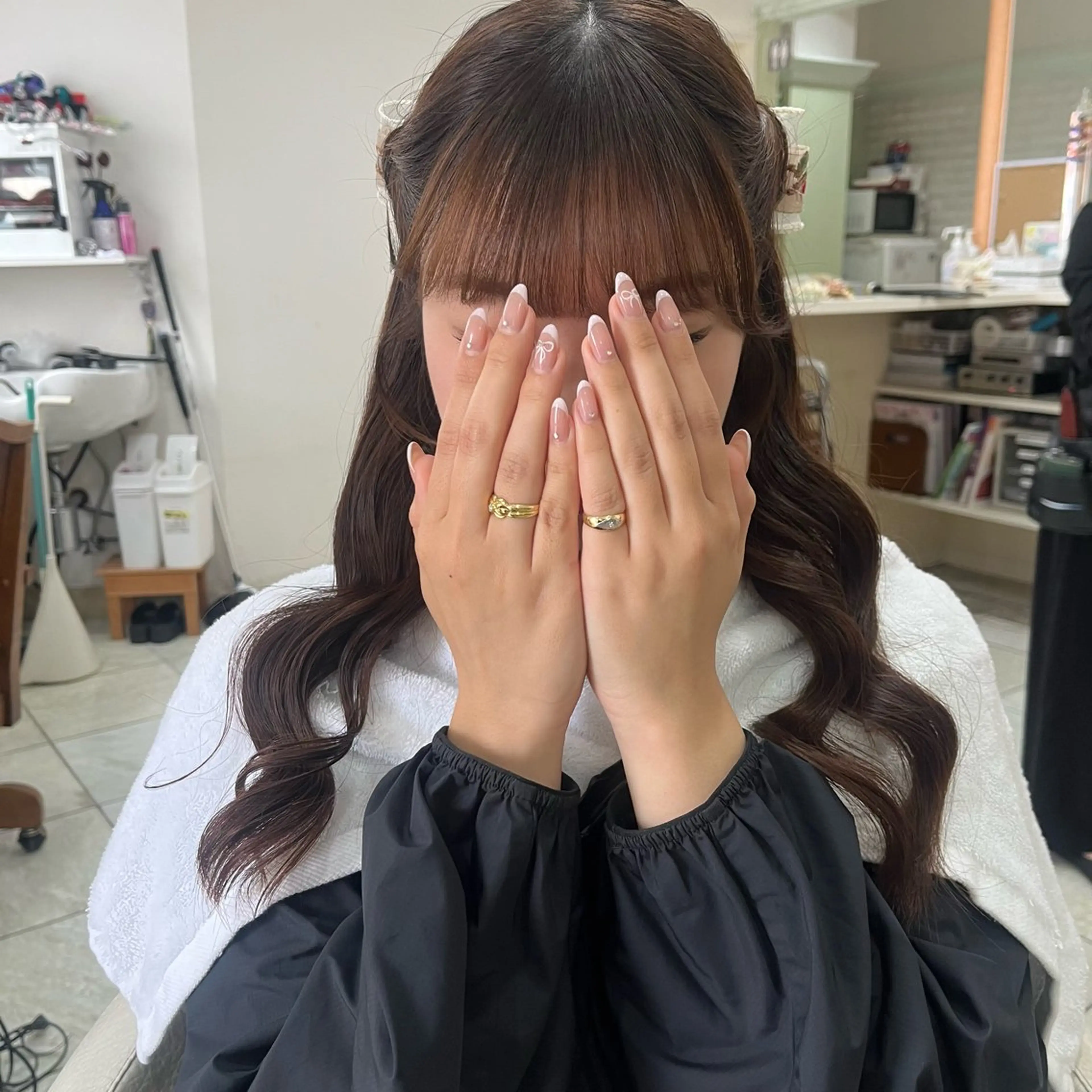 ロング ヘアアレンジ ハーフアップ 玉城 里奈のマツエク・マツパデザイン