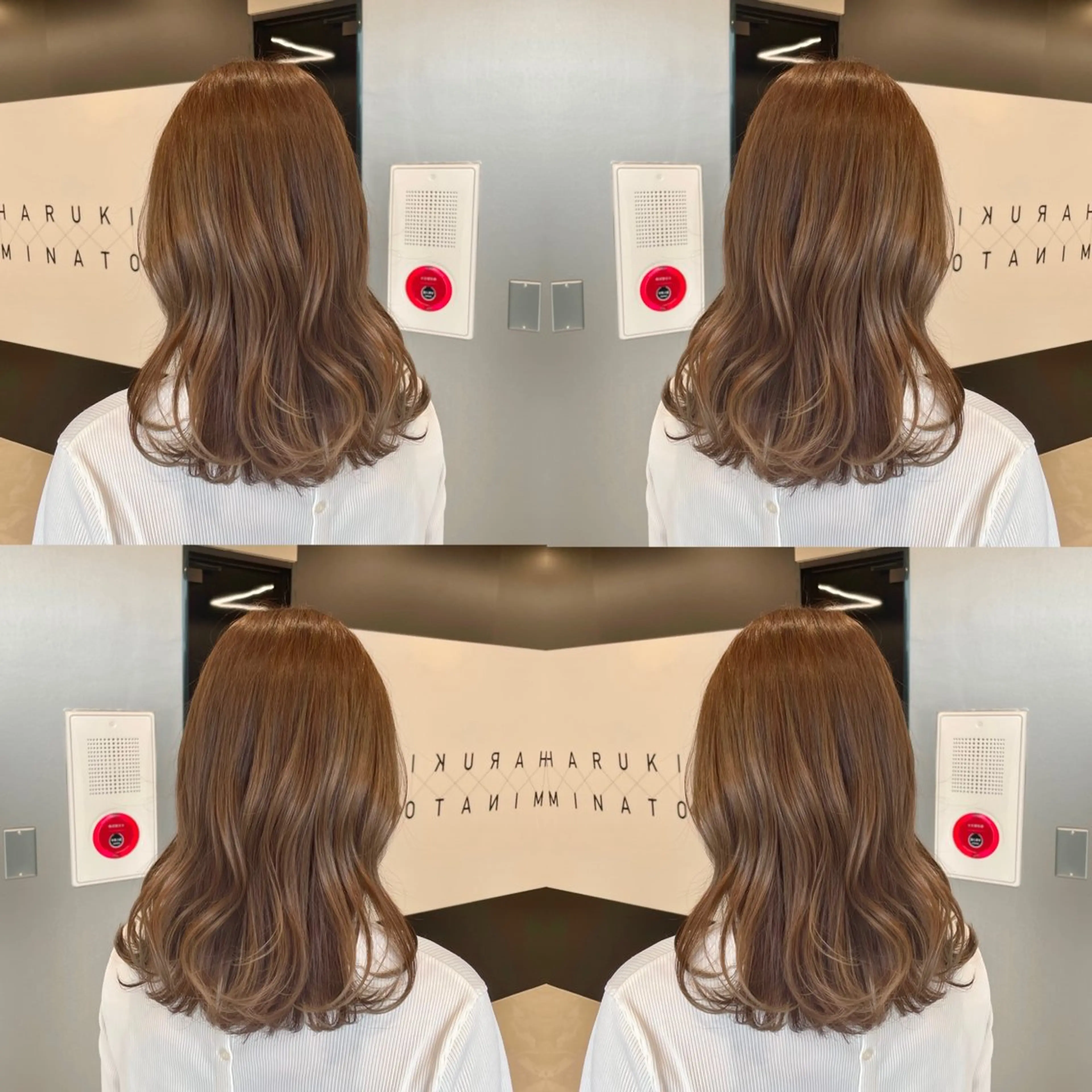 ミディアム カラー ヘアアレンジ ベージュカラー ブリーチ 透明感カラー ブリーチなしカラー 新宿/顔周りカット/ レイヤー/がっきーのヘアスタイル
