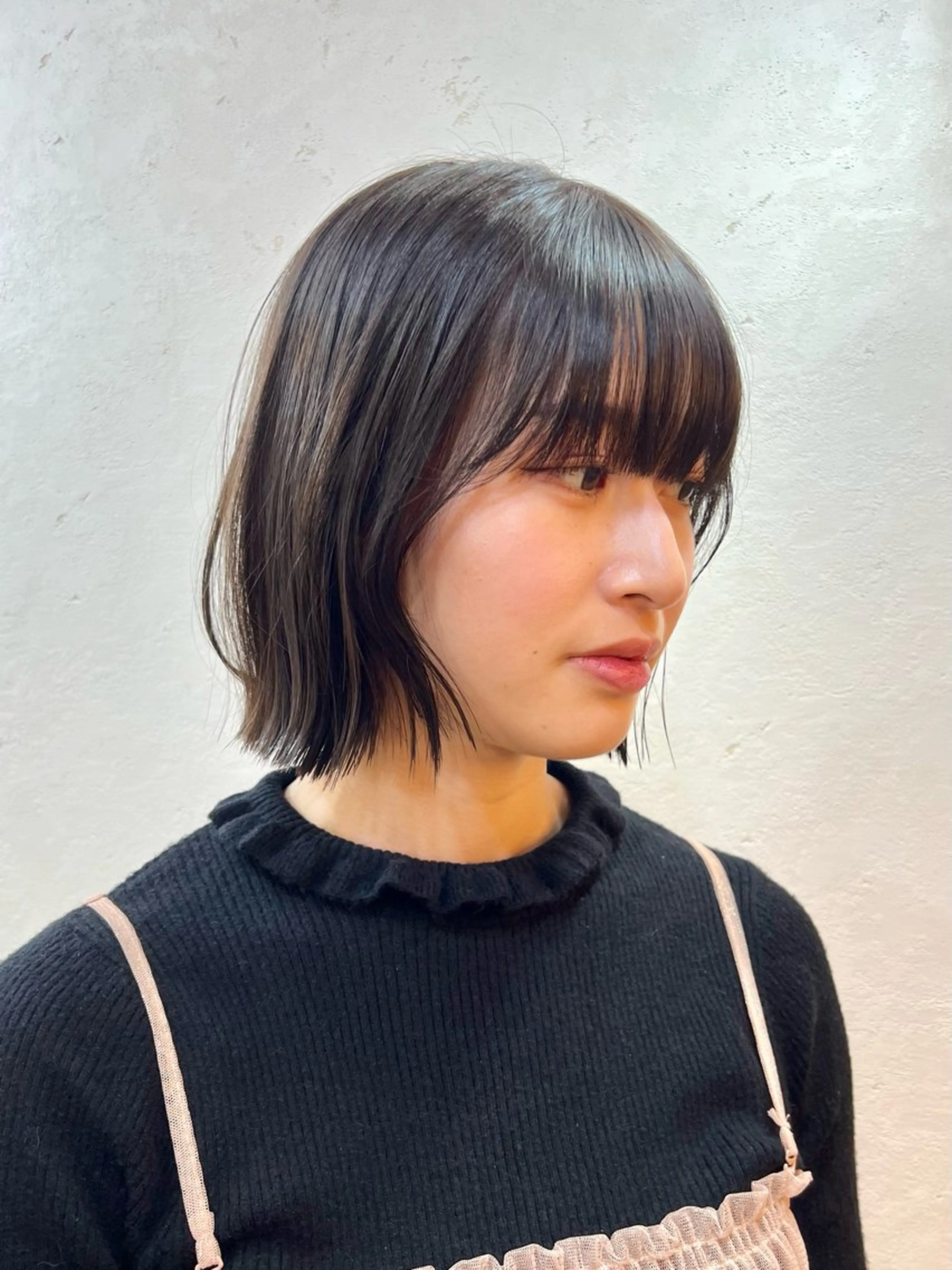 ショート カラー 切りっぱなしボブ ボブ カット ヘアカラー トリートメント 神戸ボブ✂️ ioe三宮/田 伸佳のヘアスタイル