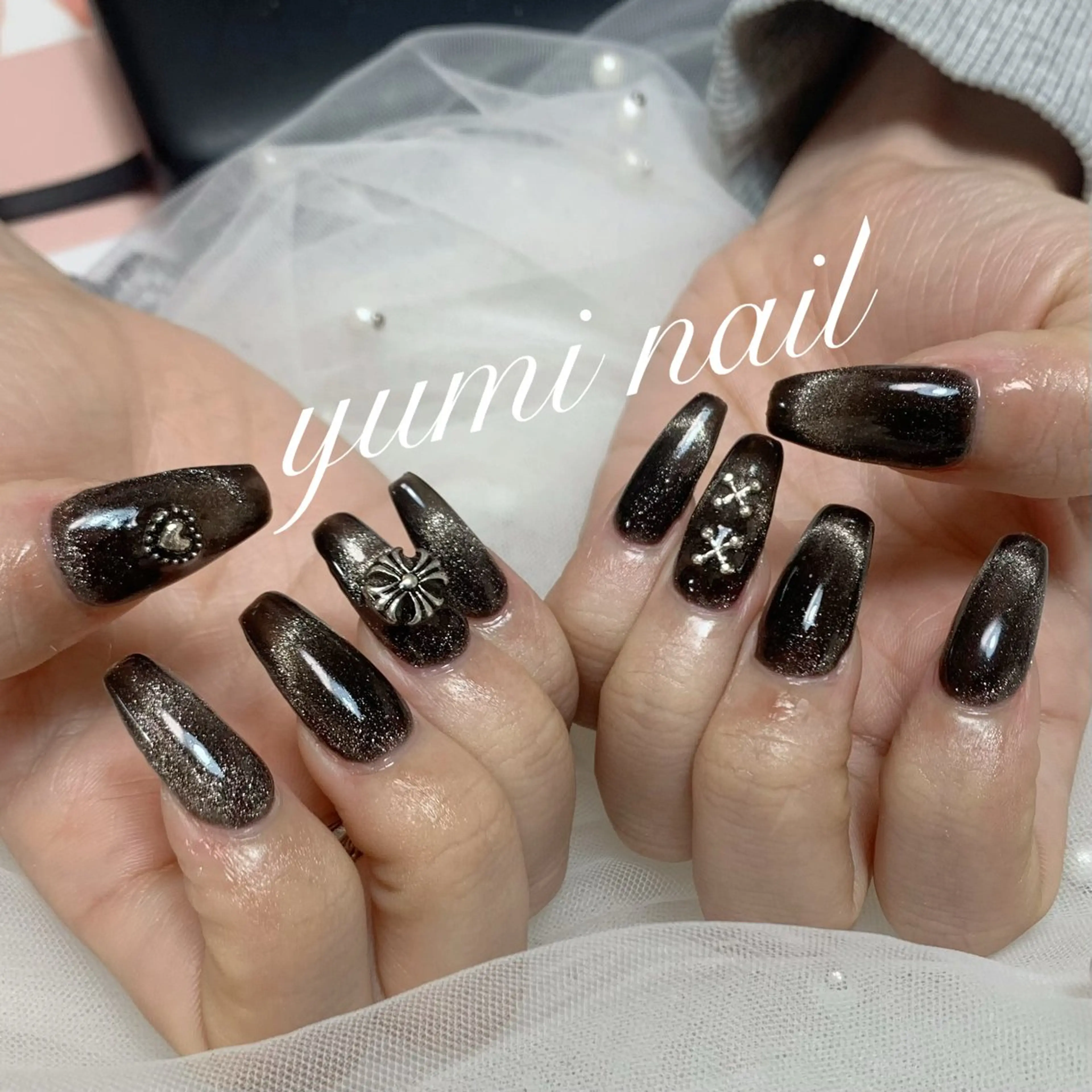 ネイル shineジェル& チップ長さだしのネイルデザイン