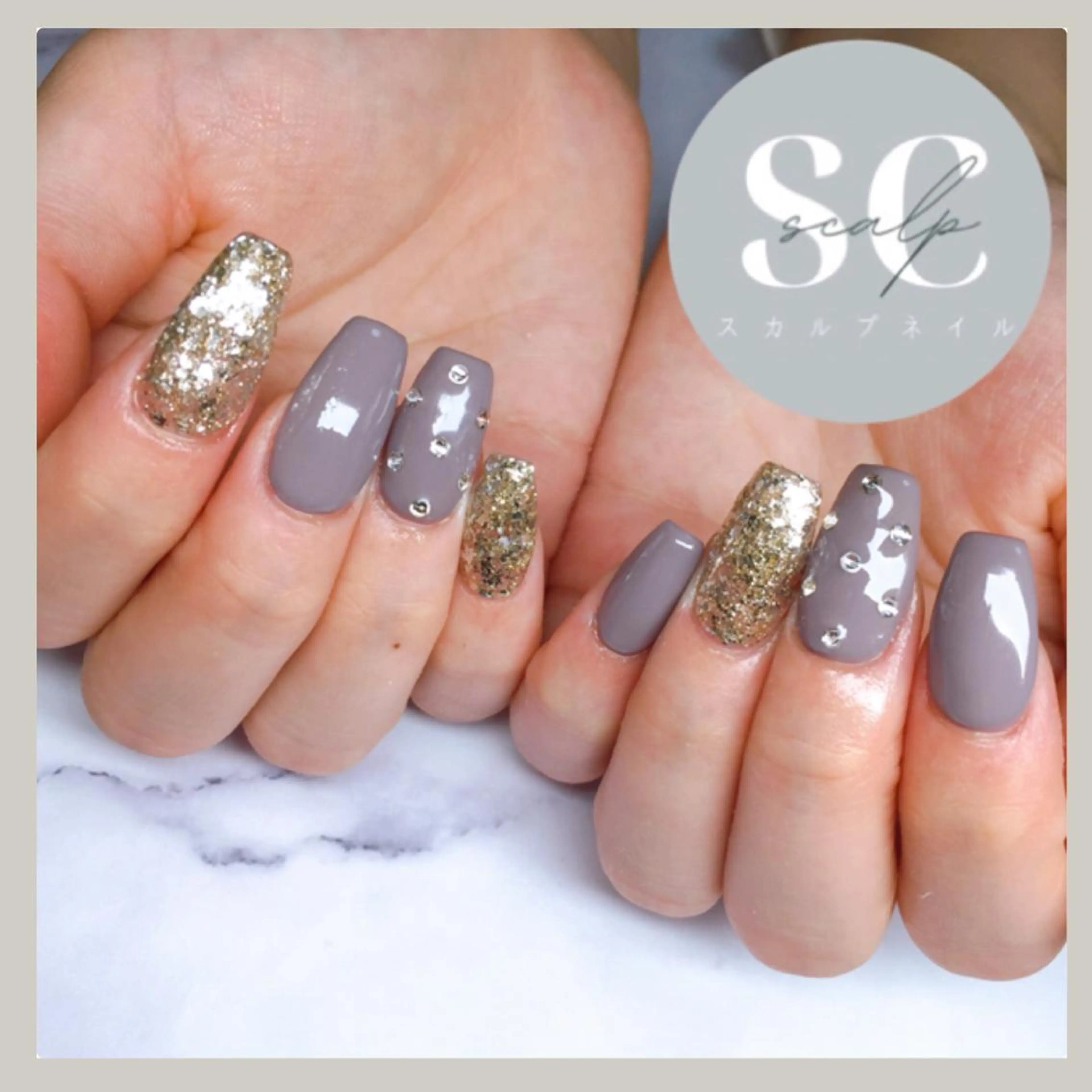 ネイル スカルプネイル シンプルネイル Nailsalon Caiseのネイルデザイン