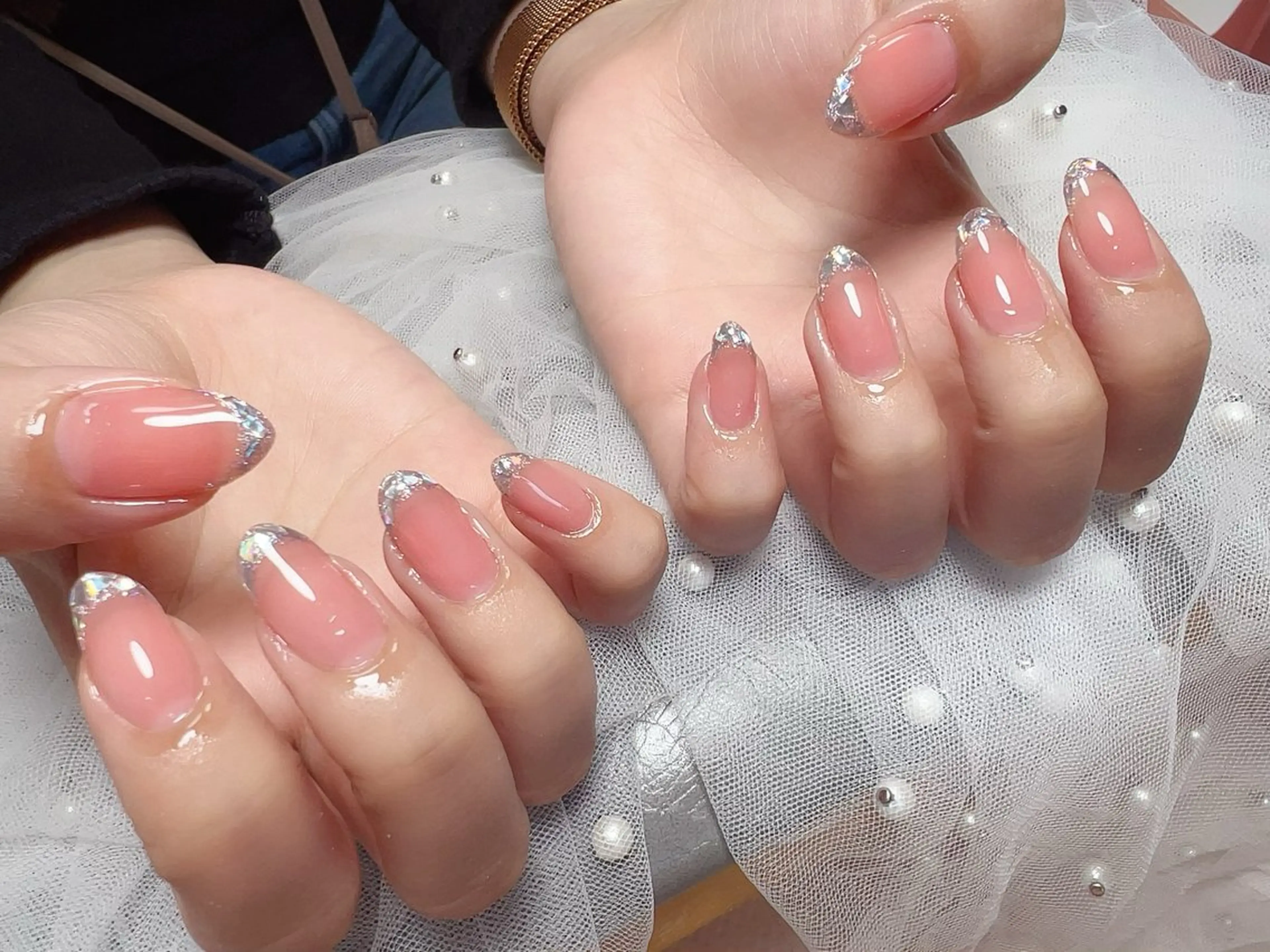 ネイル フレンチネイル ガラスフレンチ ハンドネイル Nail NaNaのネイルデザイン