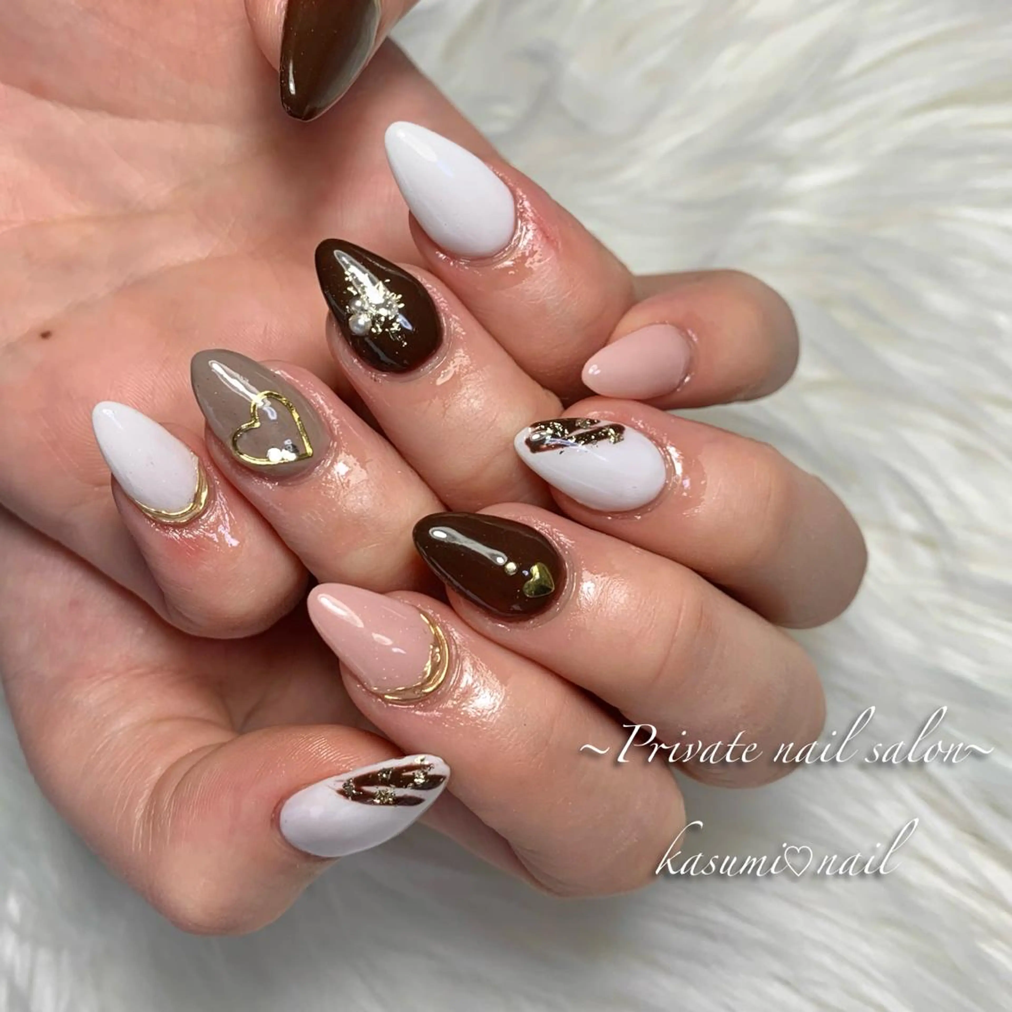 ネイル アートネイル ラメ(グリッター) マグネットネイル ミラーネイル 持ち込み KASUMI♡ Nailのネイルデザイン