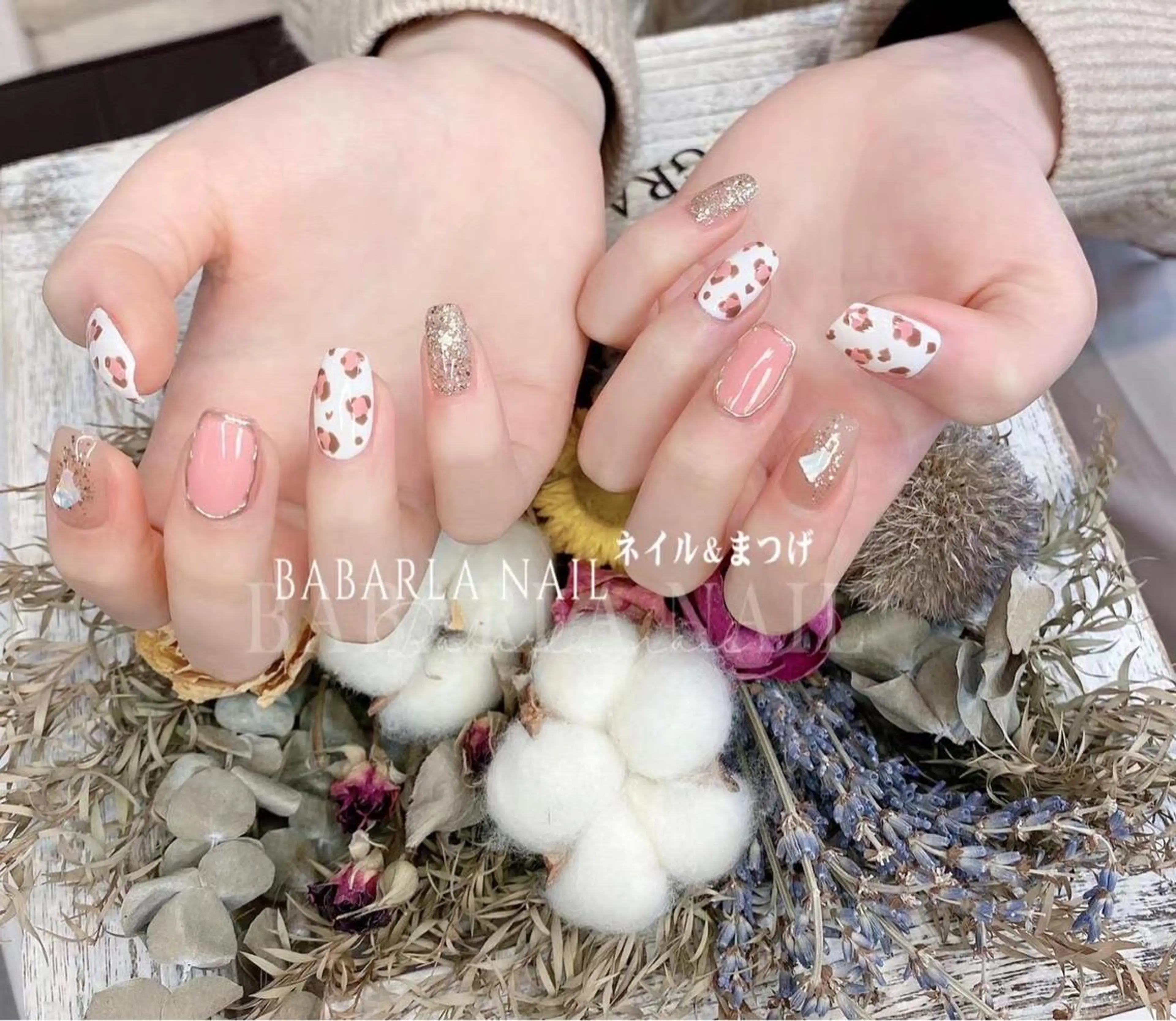 ネイル アニマル柄 ガーリー ピンク Babarla Nailのネイルデザイン