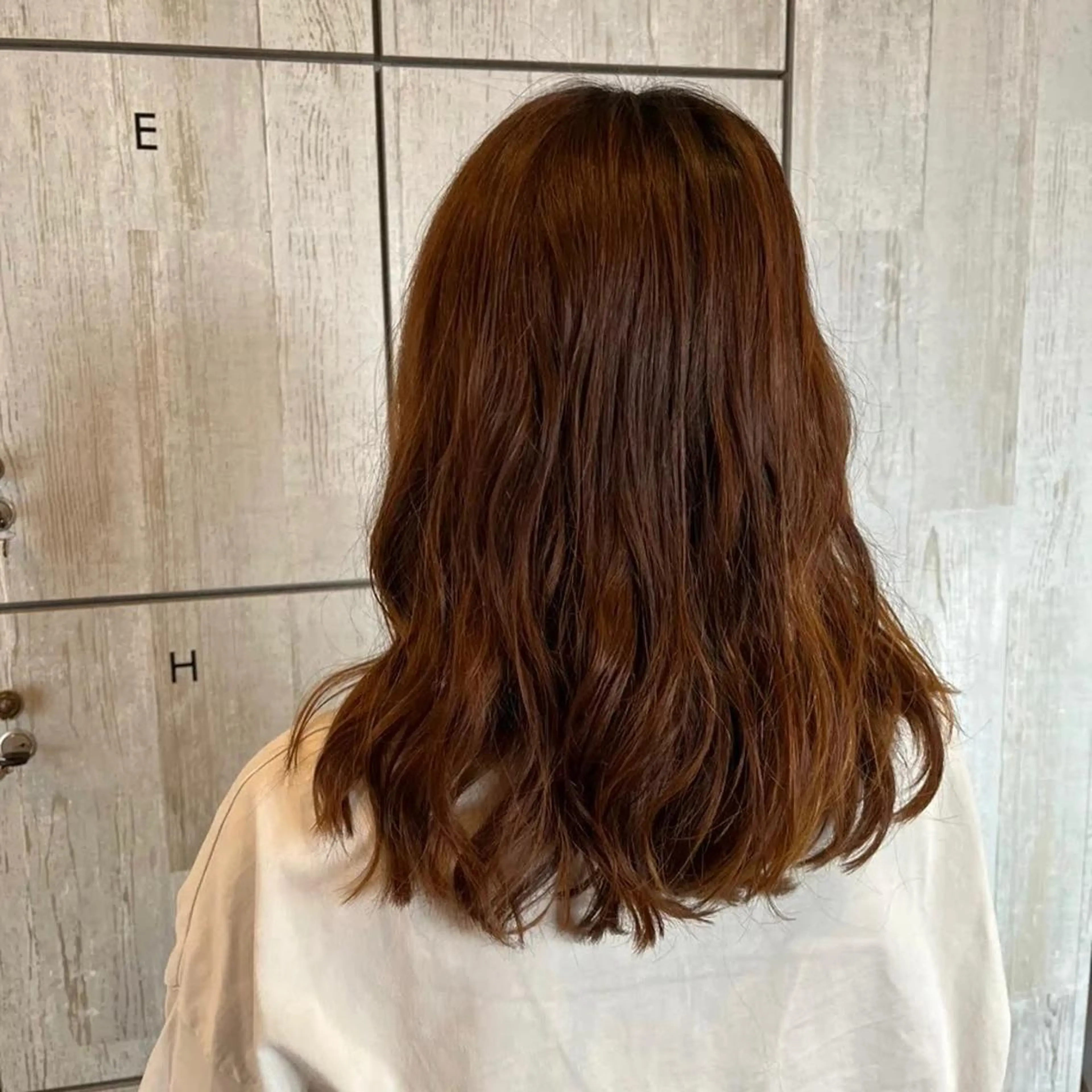 ミディアム カラー パーマ ミディアムパーマ ♡ナナコ♡ レイヤー/艶髪のヘアスタイル