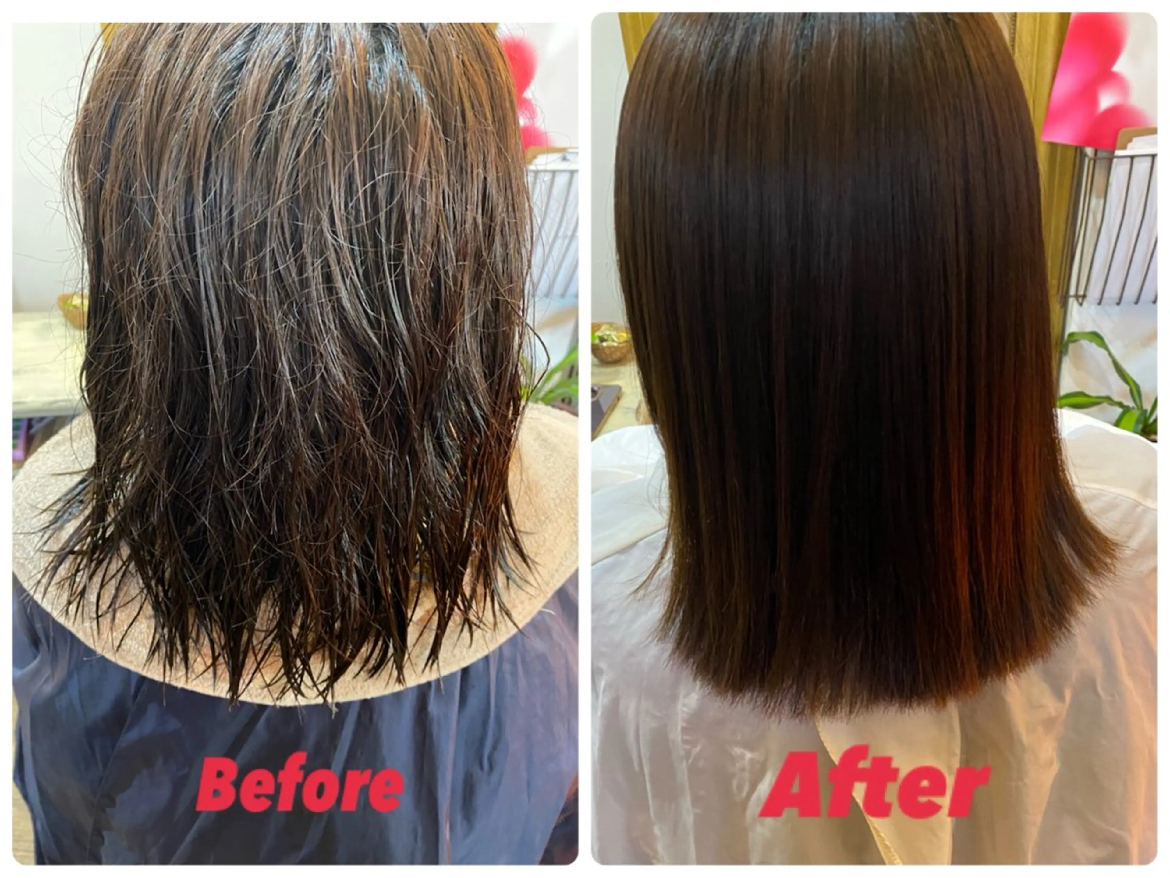 ミディアム 髪質改善 縮毛矯正 MATIZ ヒサヤマのヘアスタイル