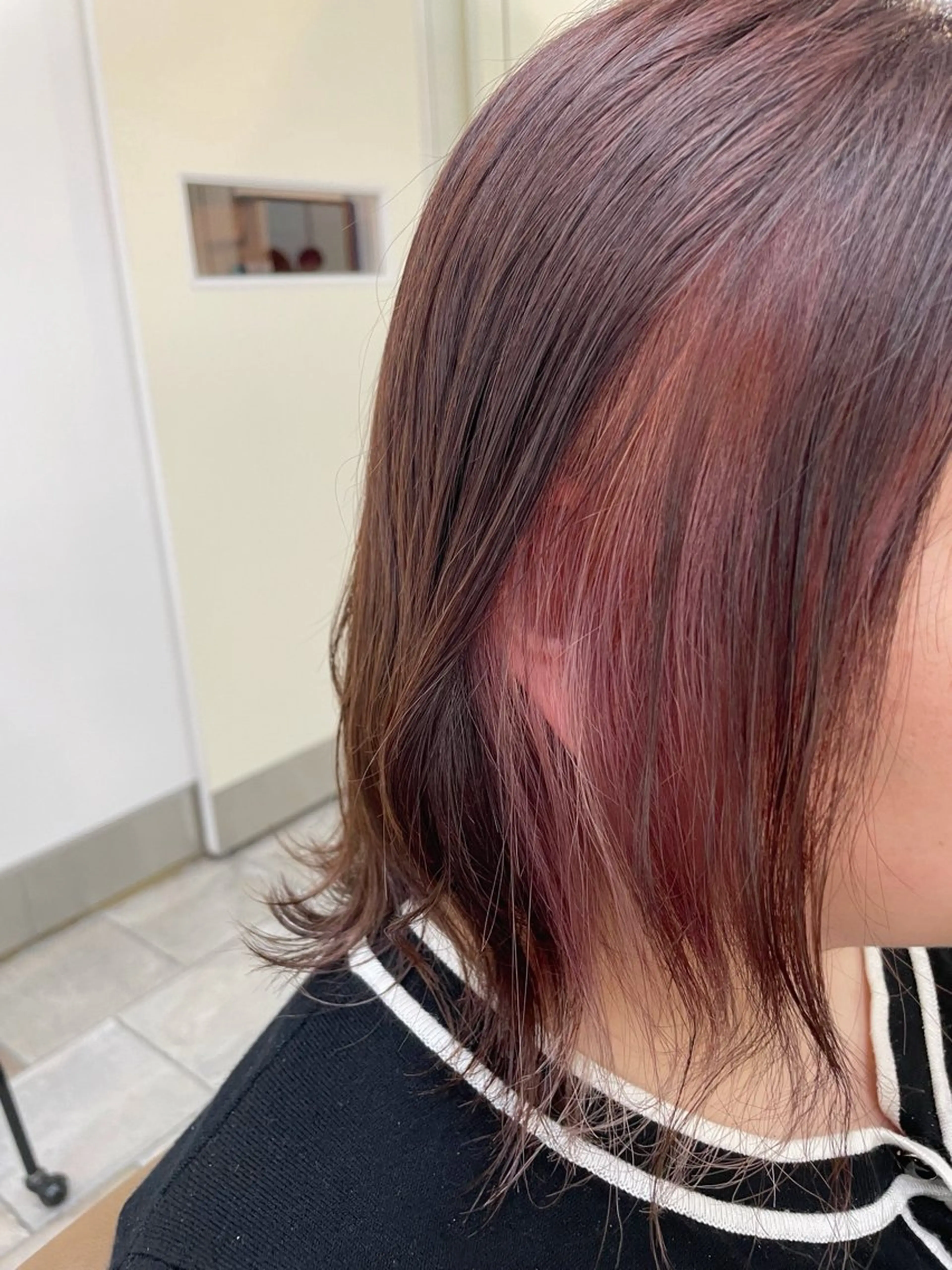ミディアム カラー イヤリングカラー ピンクカラー トリートメント 🍒 さくら🍒のヘアスタイル